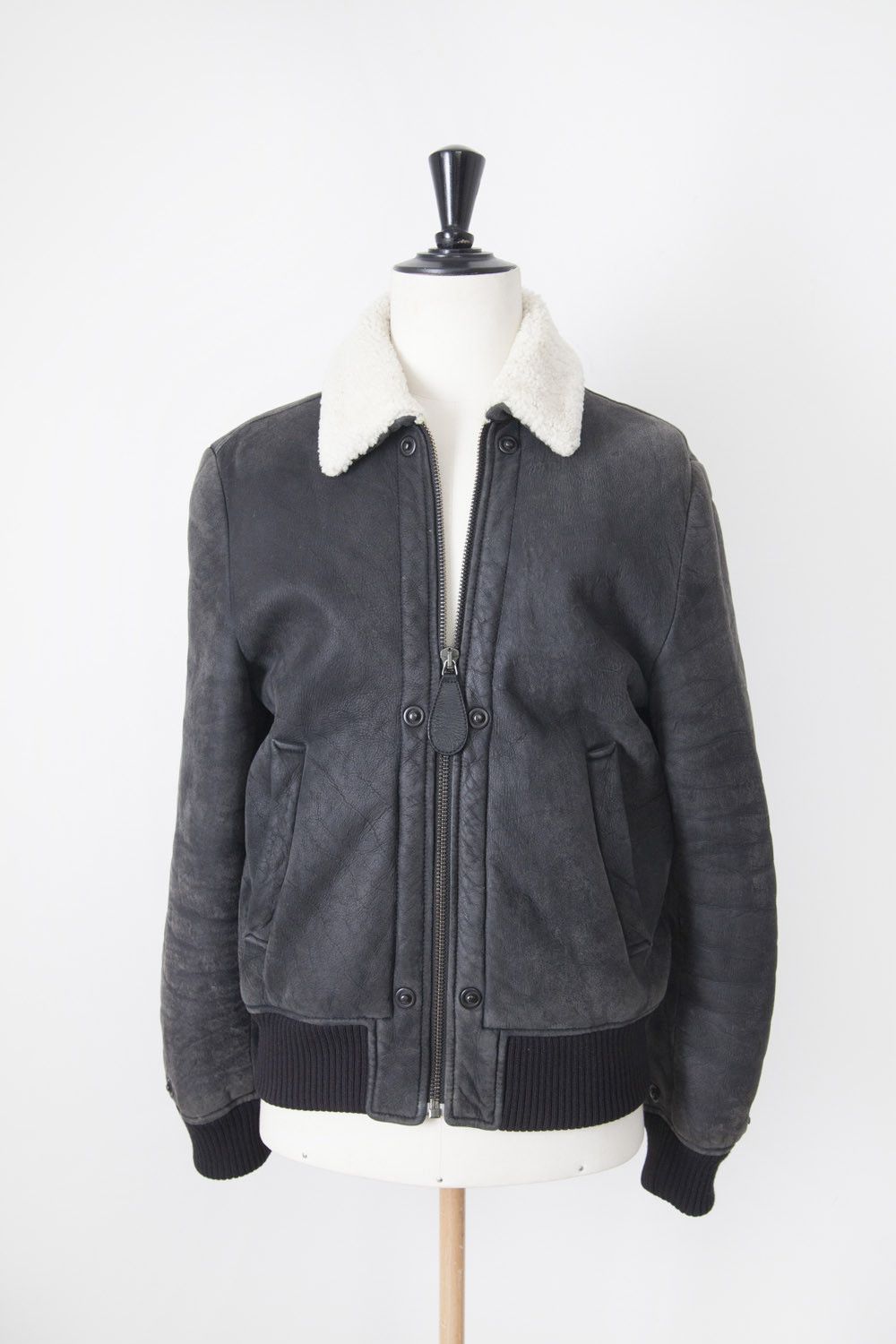 Maison Margiela AW11 shearling leather bomber jacket Size US M / EU 48-50 / 2 - 1 Thumbnail