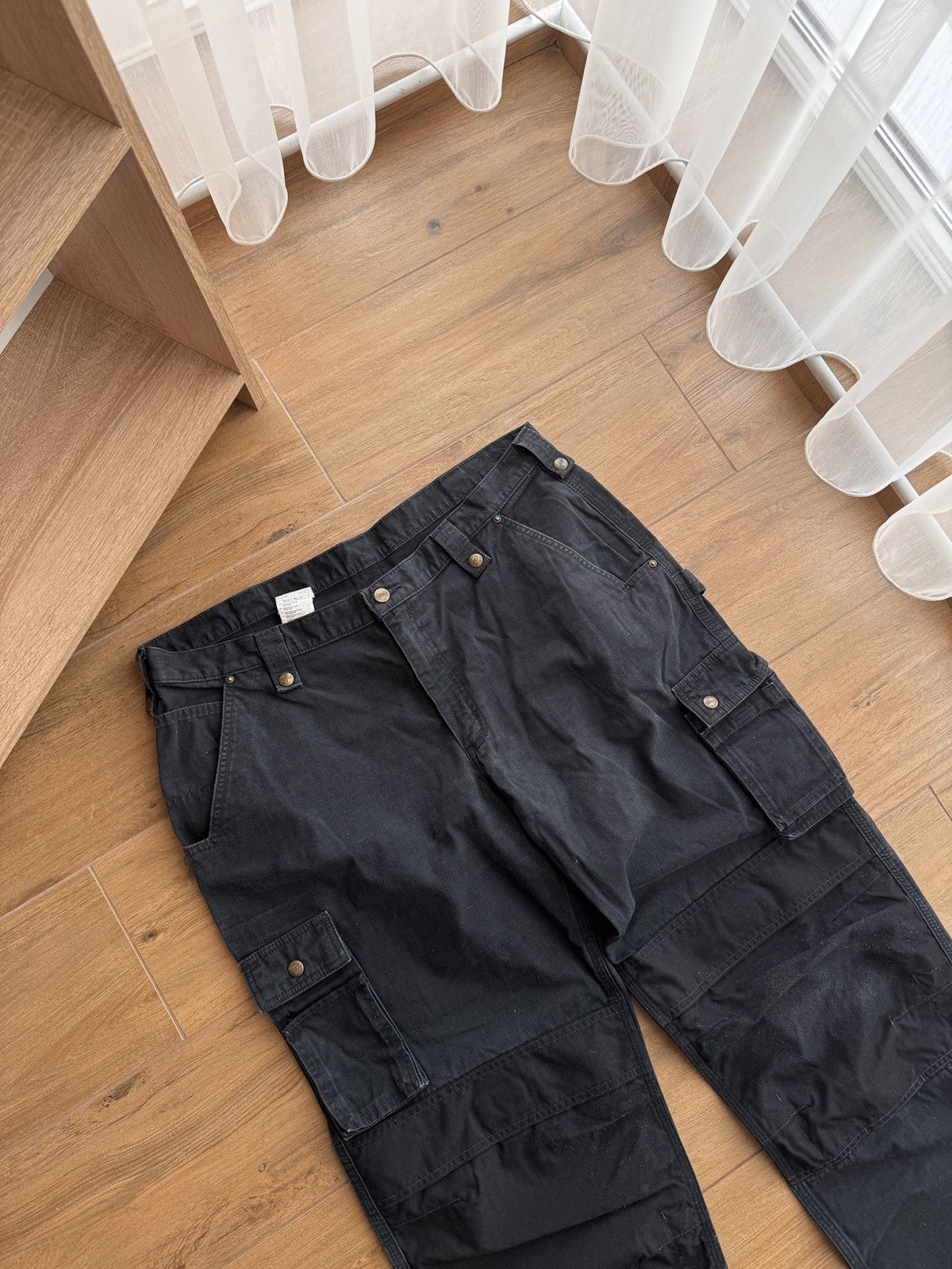 Carhartt × Carhartt Wip × Vintage Vintage Carhartt WIP Workwear Black Streetwear Pants Size US 40 / EU 56 - 4 Thumbnail