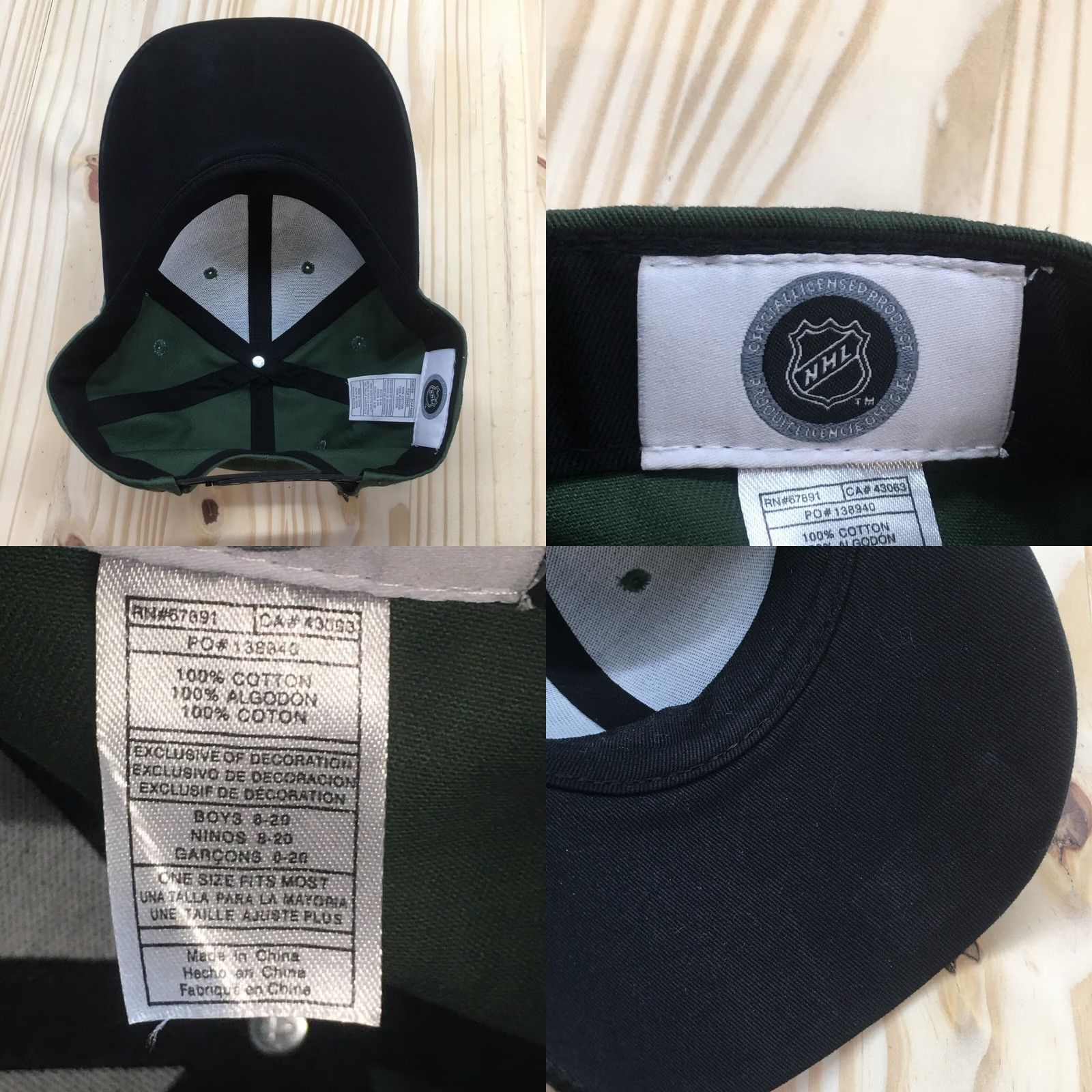 NHL NHL Hat Mens One Size Green Minnesota Wild Baseball Cap Curved Brim Embroidered Logo Size ONE SIZE - 8 Thumbnail