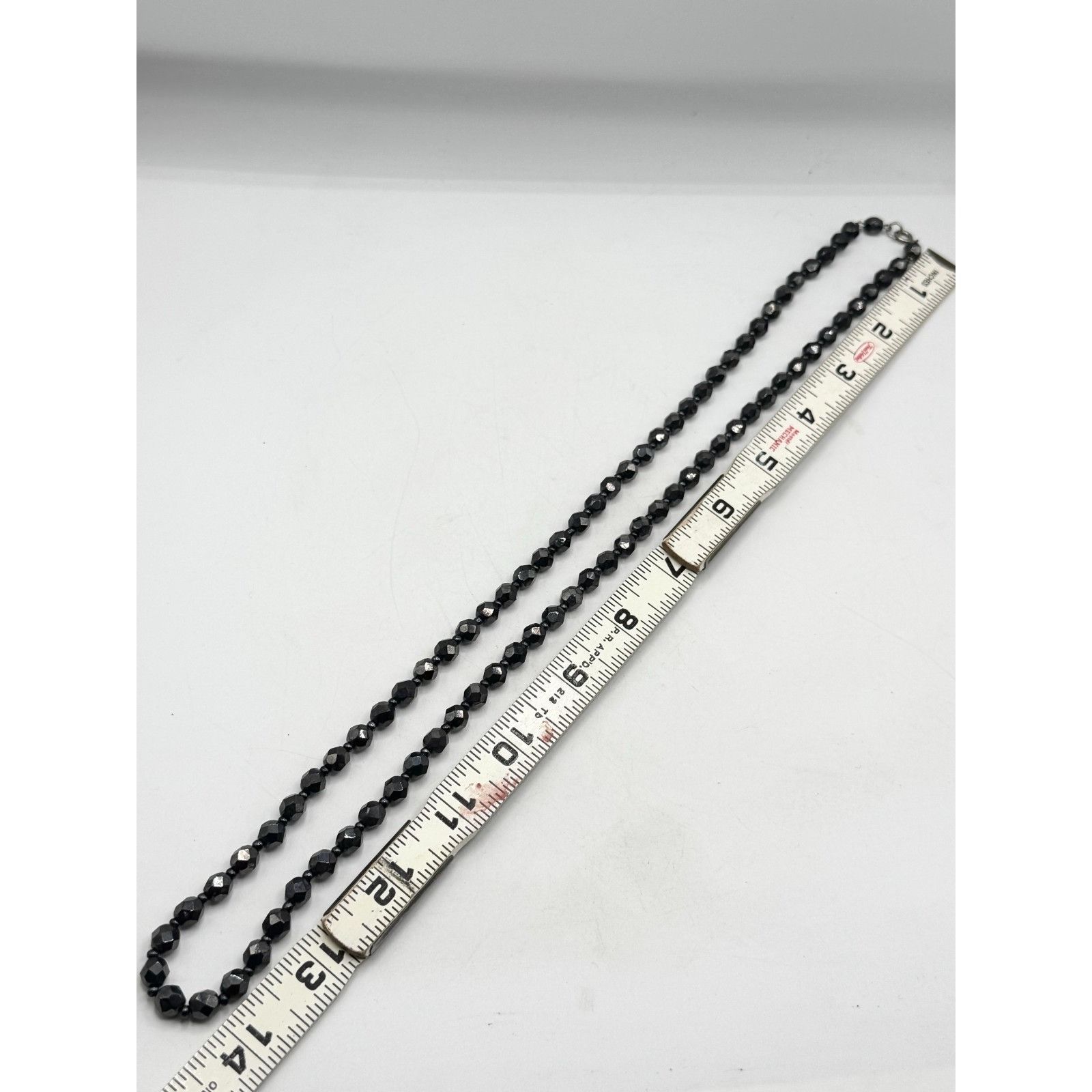 Vintage Vintage hematite bohemian glass beaded thin necklace Size ONE SIZE - 4 Thumbnail