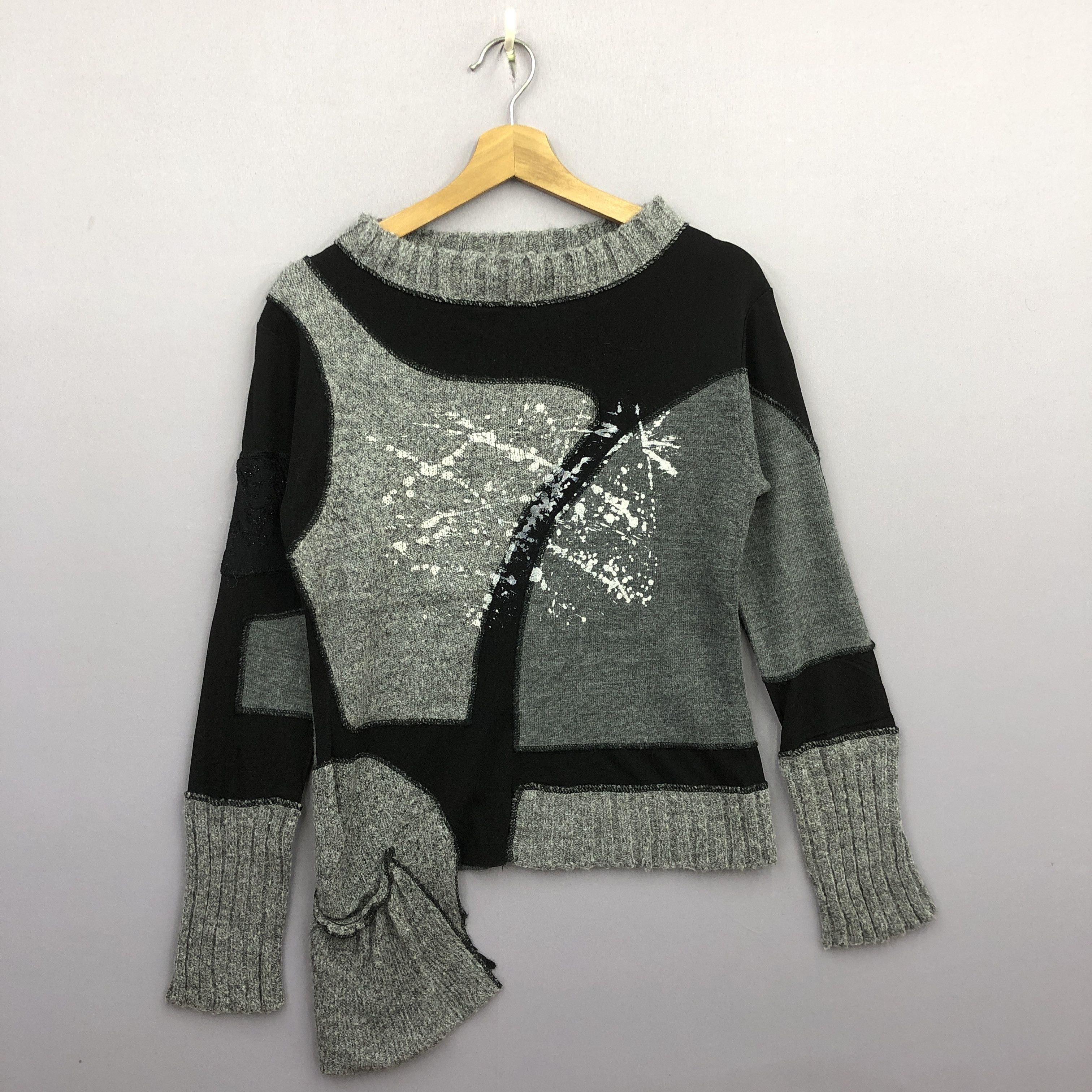 Tricoti Patchwork Design Sweater Sweatshirt Rare Yohji