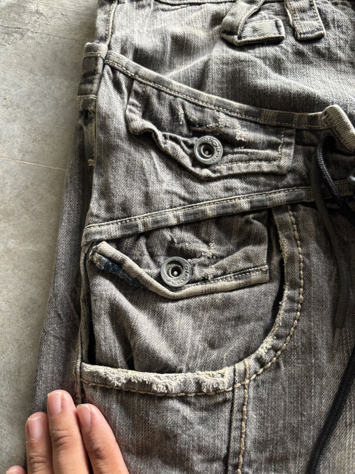 Japanese Brand Distressed double waist lace up jeans punk grungy stye Size US 32 / EU 48 - 10 Thumbnail