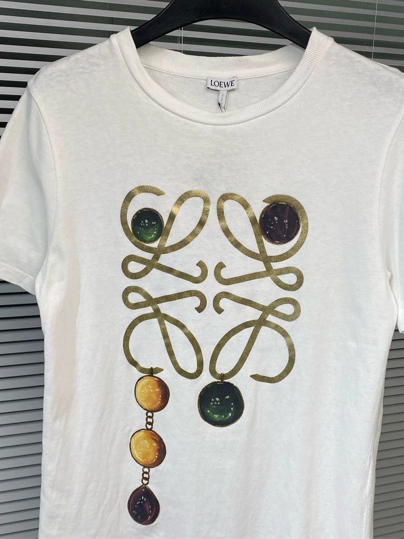 Other LOEWE Short sleeve T-shirt with gold logo and white jewelr Size XS / US 0-2 / IT 36-38 - 7 Thumbnail