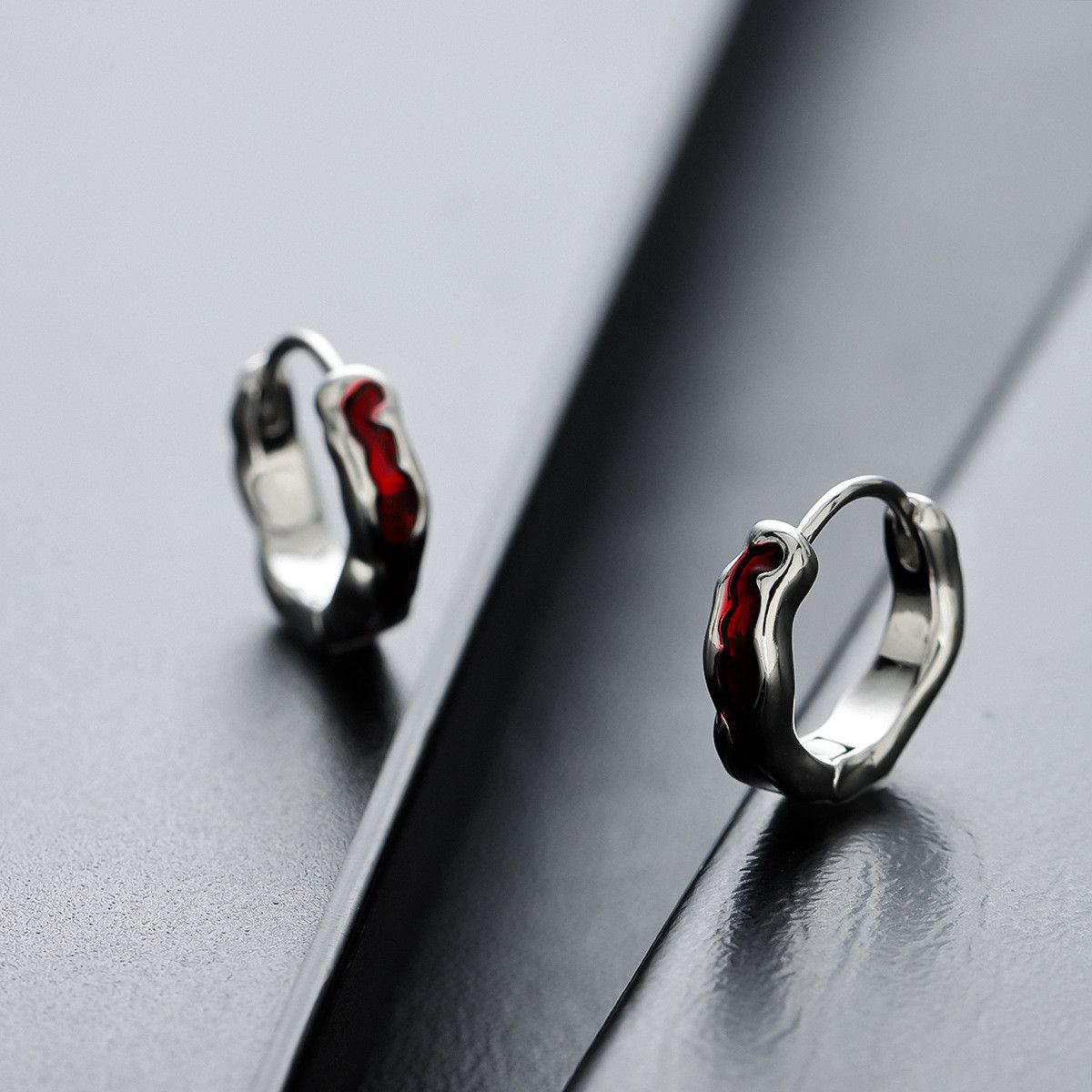 Jewelry × Sterling Silver New Design Earrings One Pairs Chrome Jewelry Size ONE SIZE - 4 Thumbnail