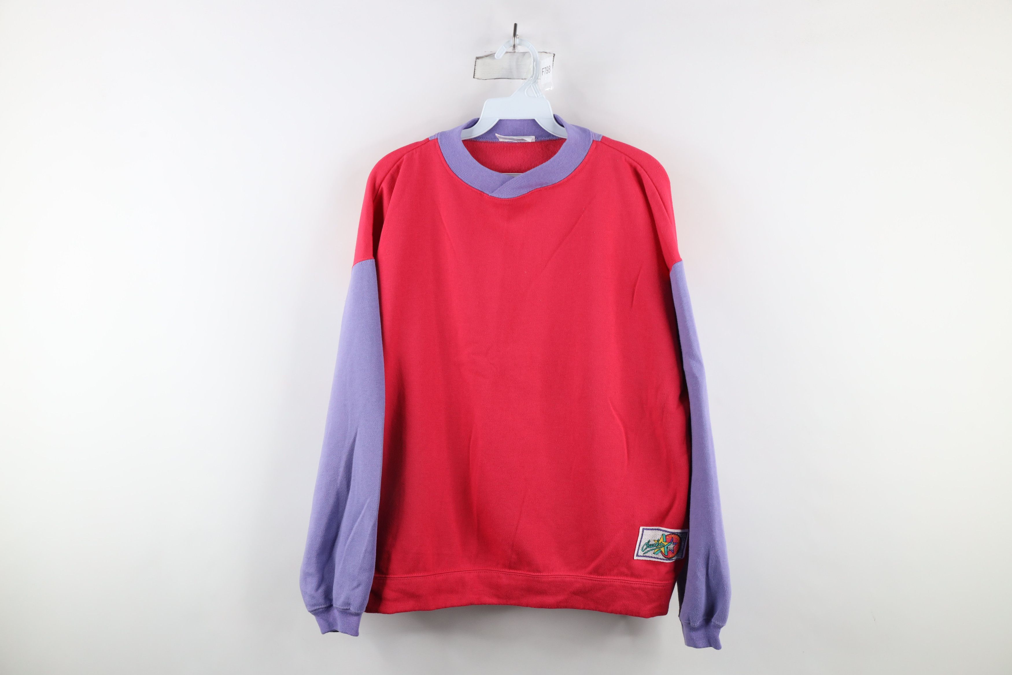 Converse × Vintage Vintage 80s 90s Converse Block Crewneck Sweatshirt Pink Size XL / US 12-14 / IT 48-50 - 1 Thumbnail