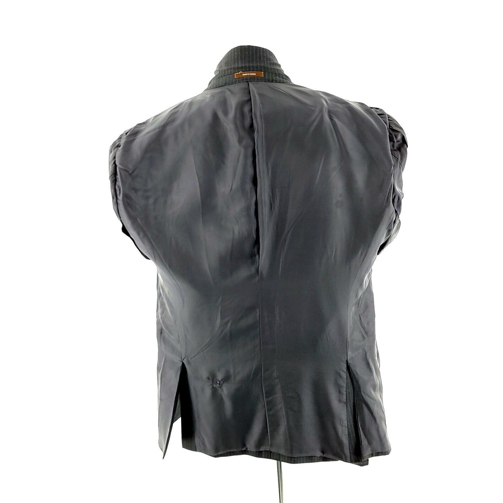 Peter Millar DAMAGED Peter Millar Wool 2 Button Suit Jacket 40S Gray W/ B Size 40S - 13 Thumbnail