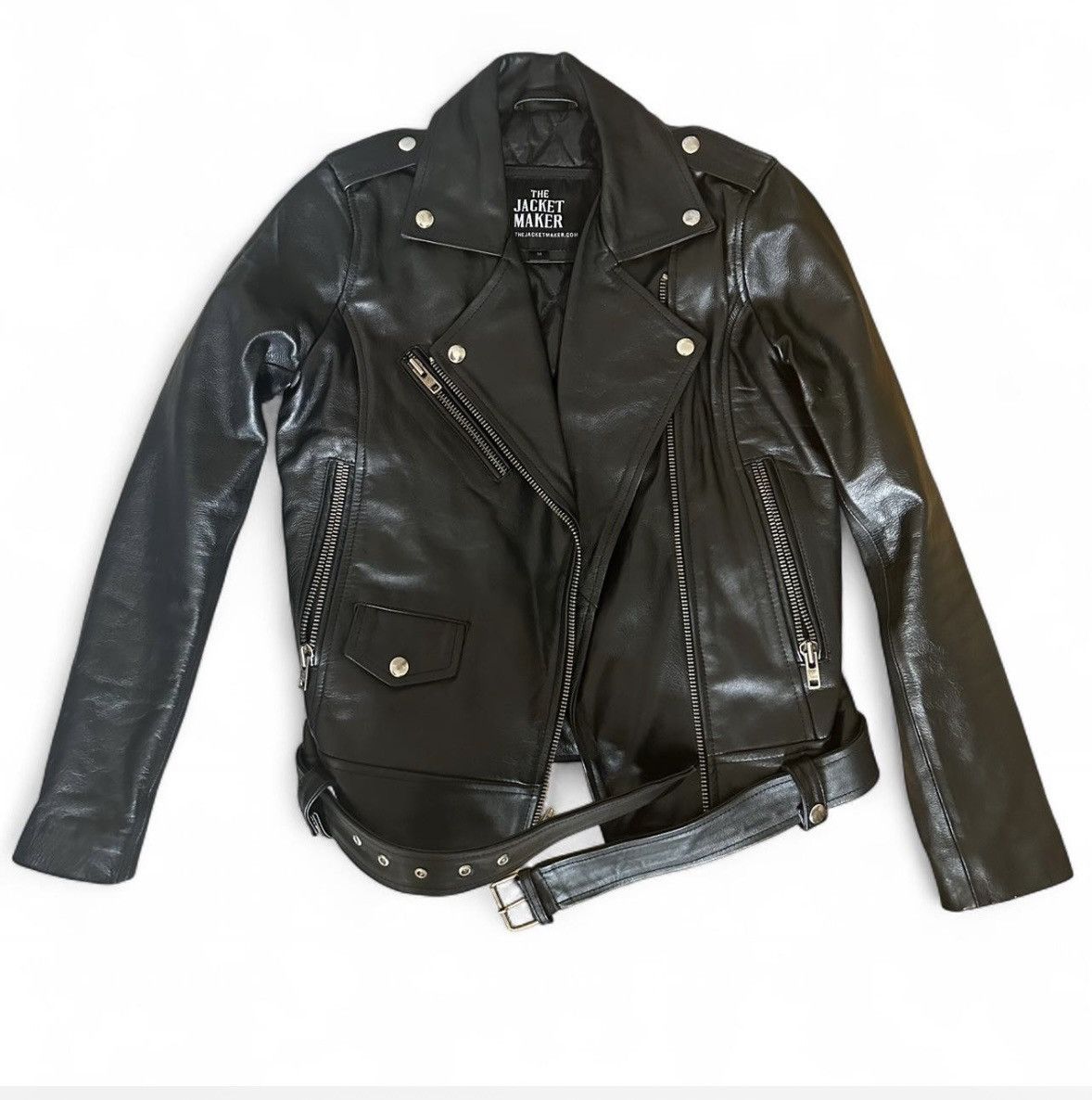 Other Black Moto Biker Leather Jacket Size M / US 6-8 / IT 42-44 - 1 Thumbnail