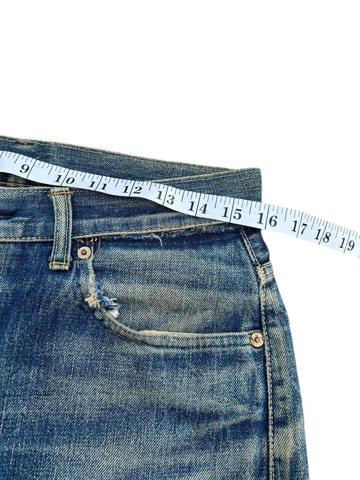 Kapital Thrashed Vintage Blue Blue Indigo Selvedge Denim Jeans Size US 32 / EU 48 - 18 Thumbnail
