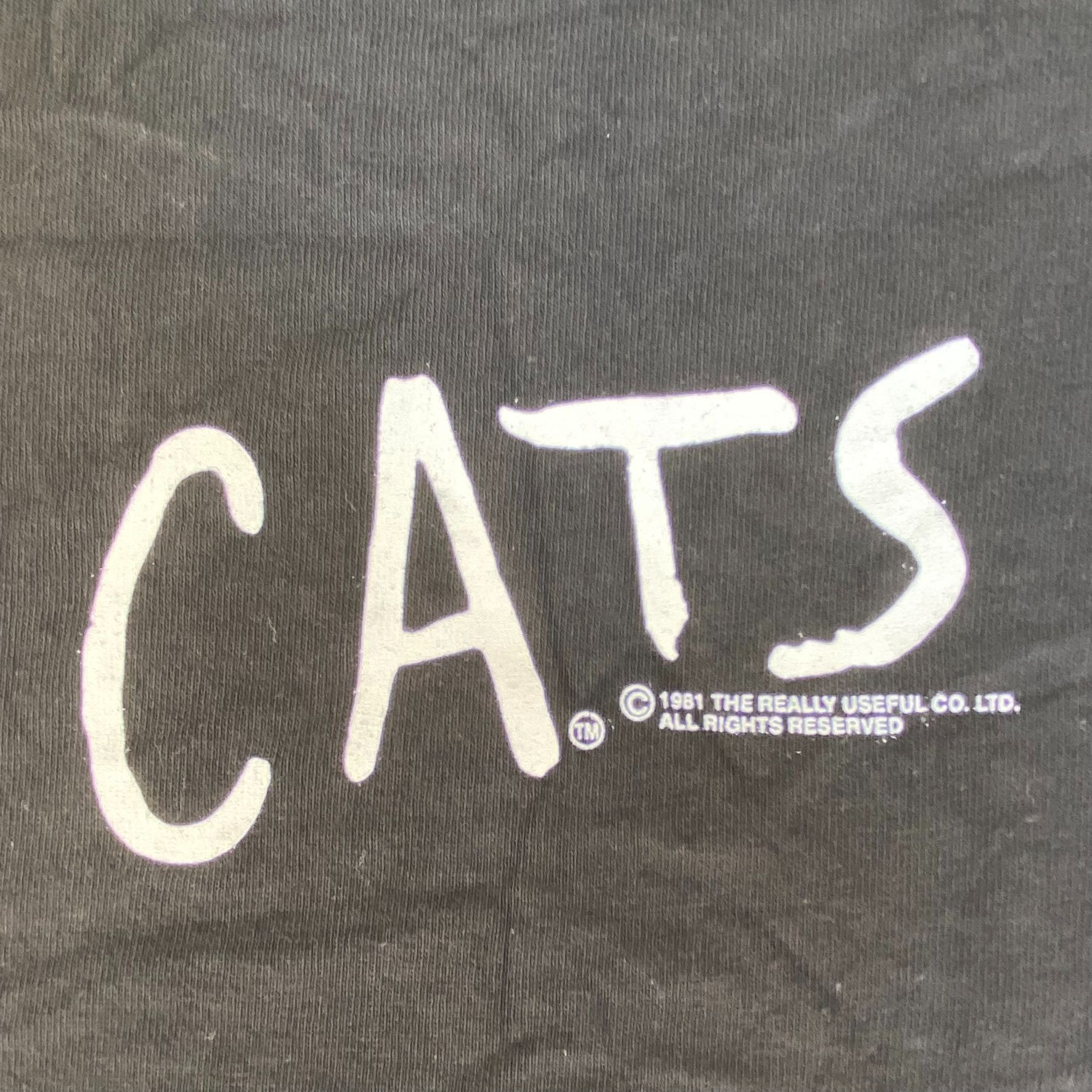 Hanes Vintage 90s CATS Musical Shirt Black Broadway Logo Tee Size US XL / EU 56 / 4 - 3 Thumbnail