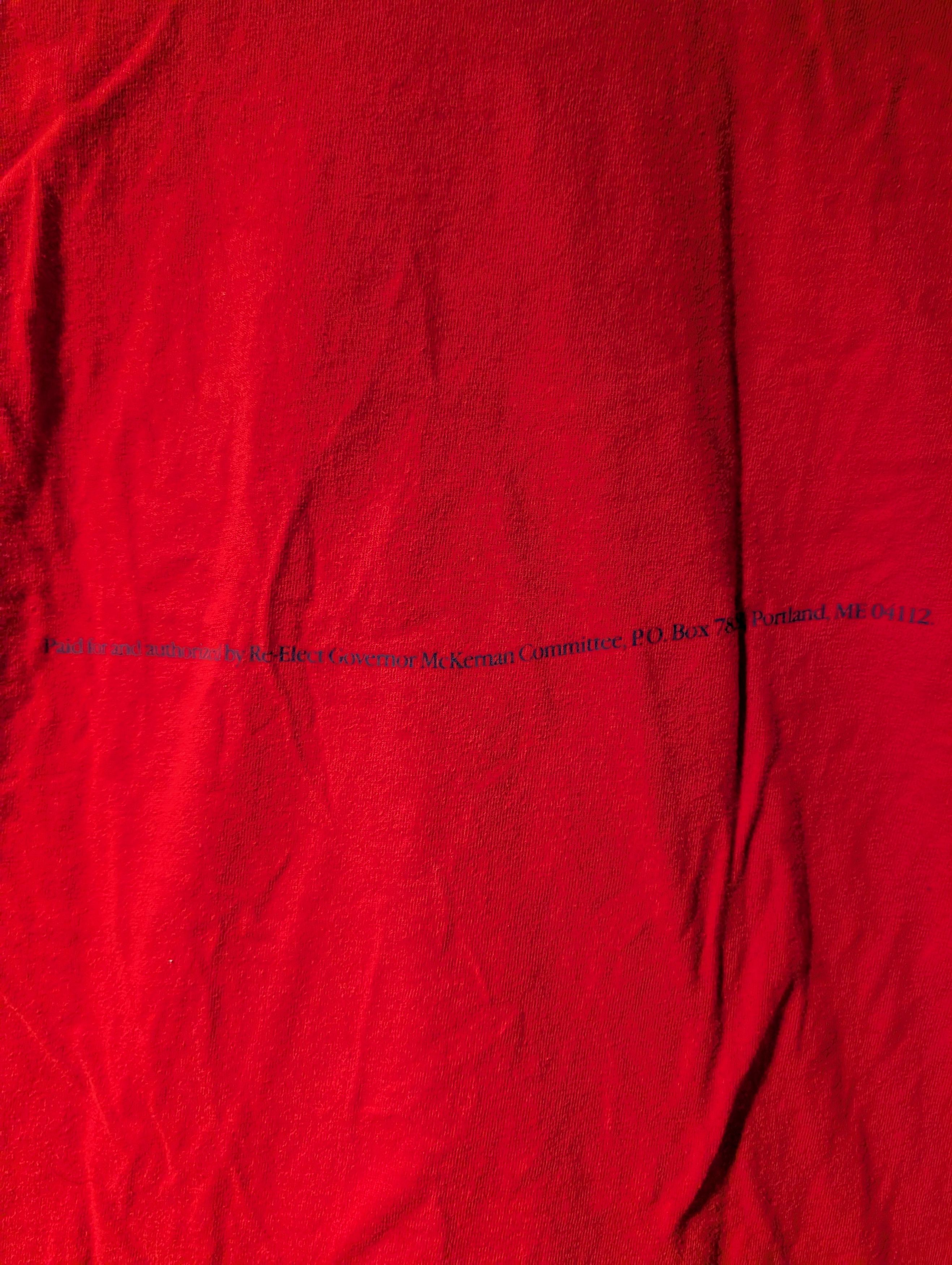 Hanes Vintage 90s Re-Elect Governor McKernan House Repres T-Shirt Size US XL / EU 56 / 4 - 8 Thumbnail