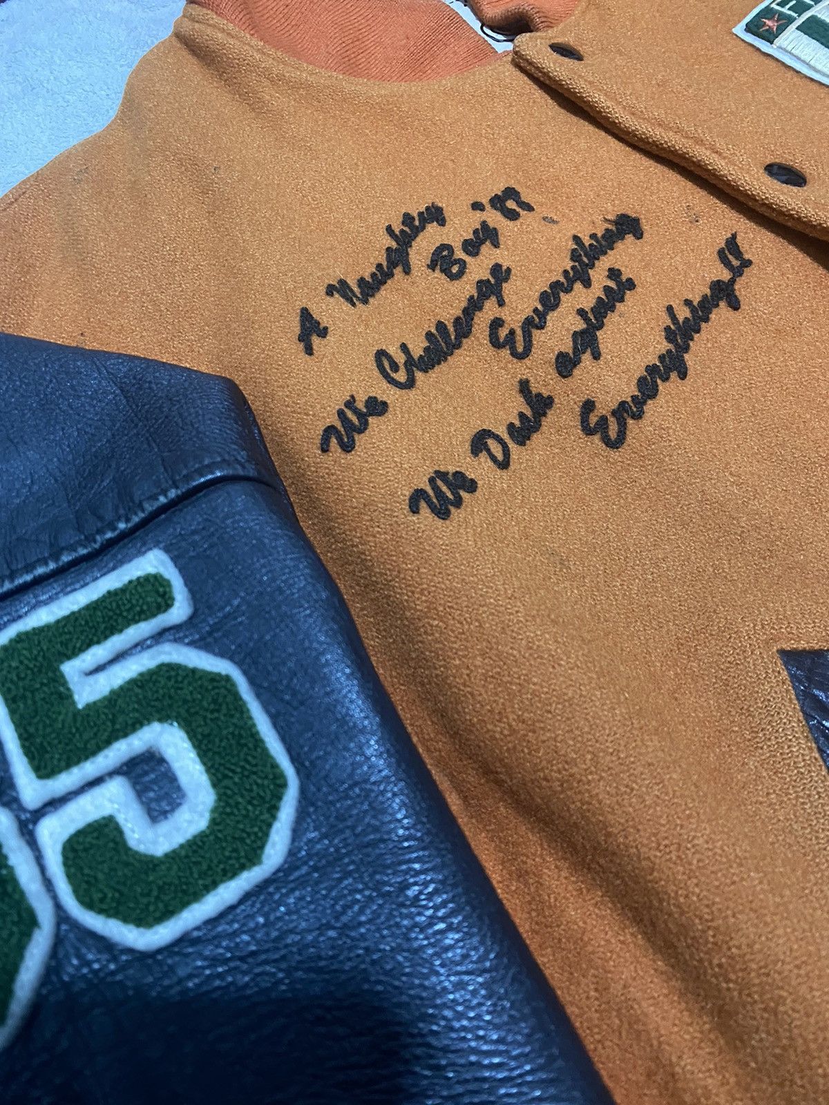 Japanese Brand 🔥SALE🔥Vintage 80s PoshBoy Varsity Jacket Leather Sleeve Size US M / EU 48-50 / 2 - 5 Thumbnail