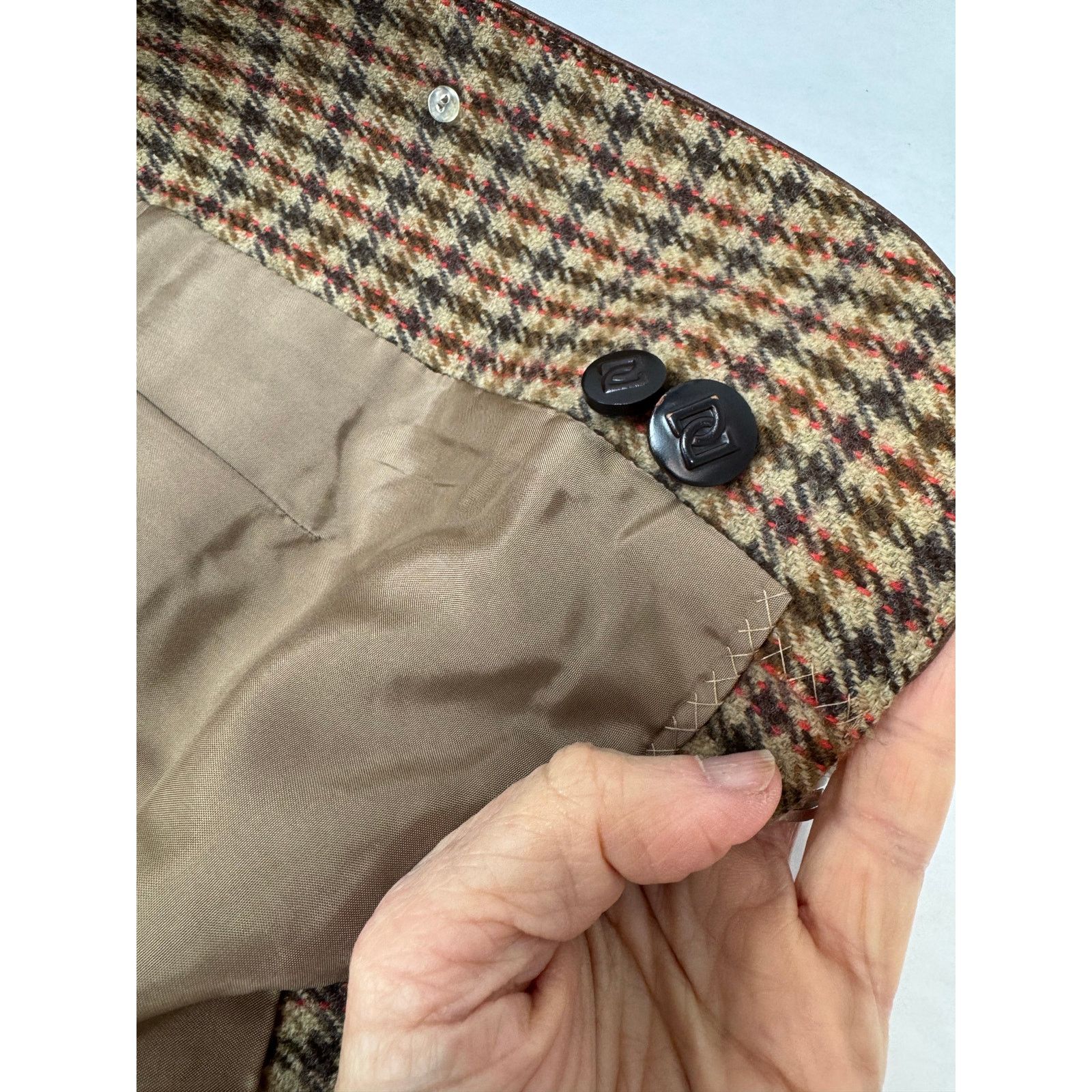 Other Vintage Houndstooth 100% Wool Skirt Suit Tailored Blazer - 9 Size S / US 4 / IT 40 - 13 Thumbnail