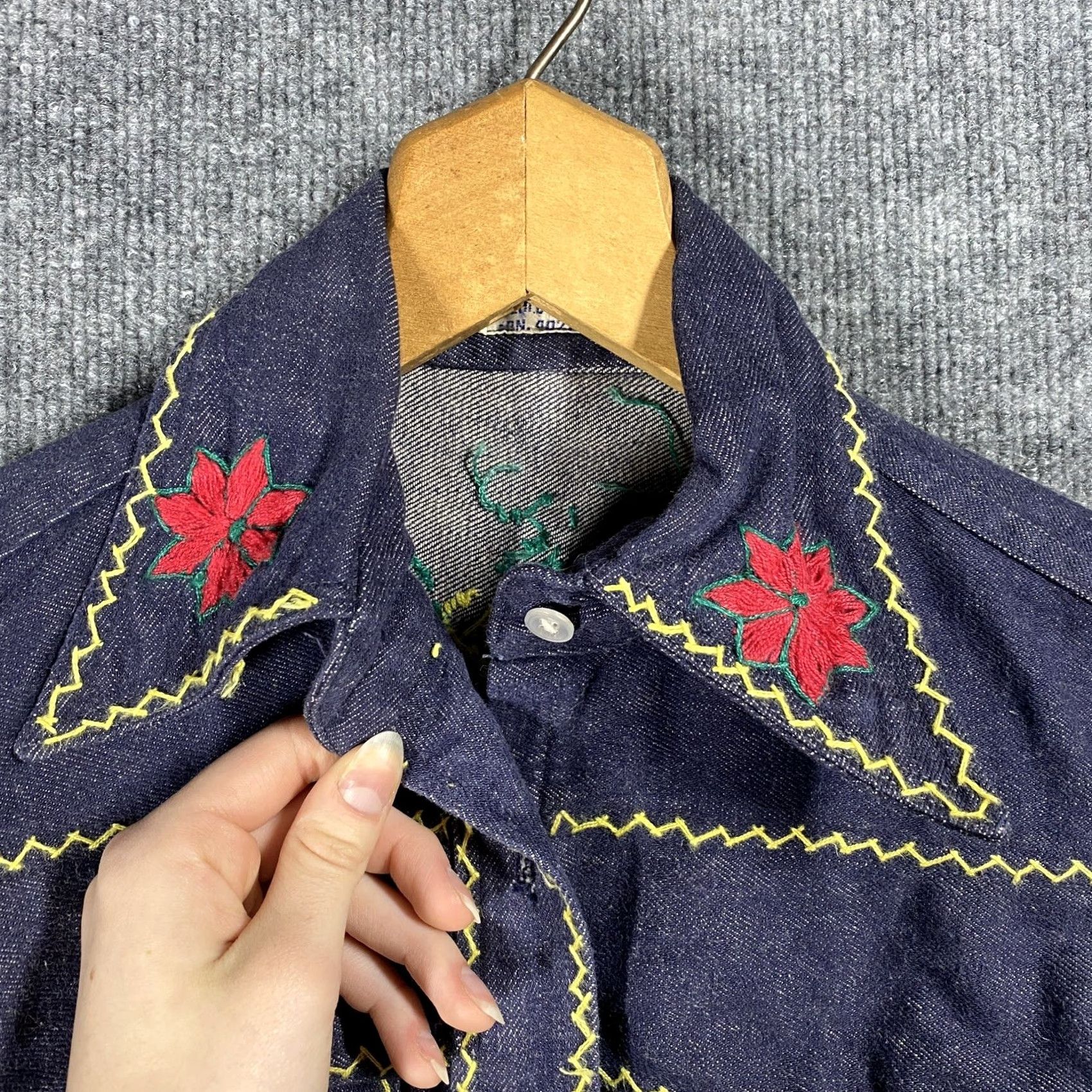Denime VINTAGE Hippie Denim Shirt Womens Small India 60s 70s Indigo Boho Hippie Look Shirt Mens Womens Girls Boys Size S / US 4 / IT 40 - 4 Thumbnail