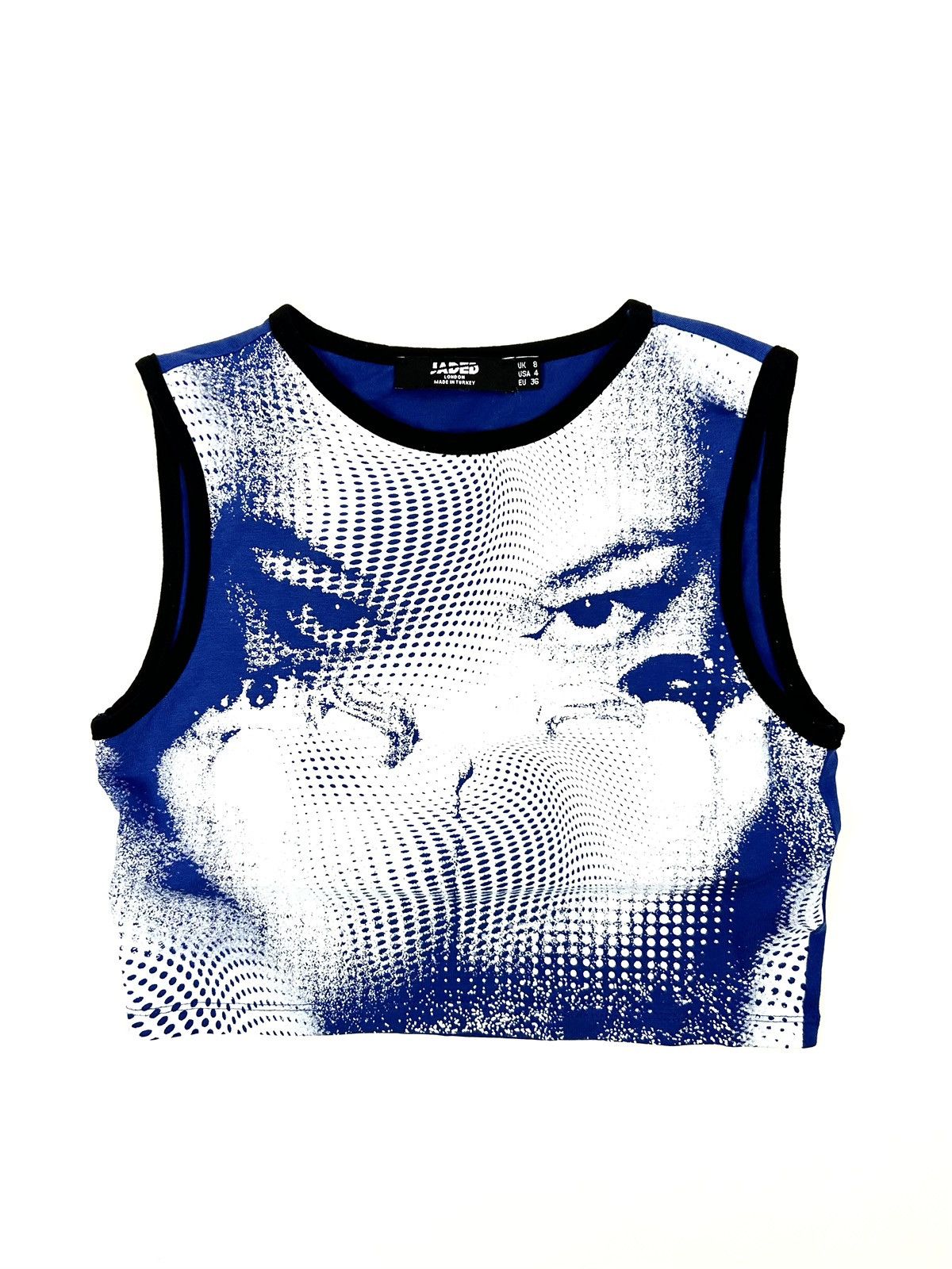 Jeded london Y2K T-shirt Dotted Face Print 00's Crop Top