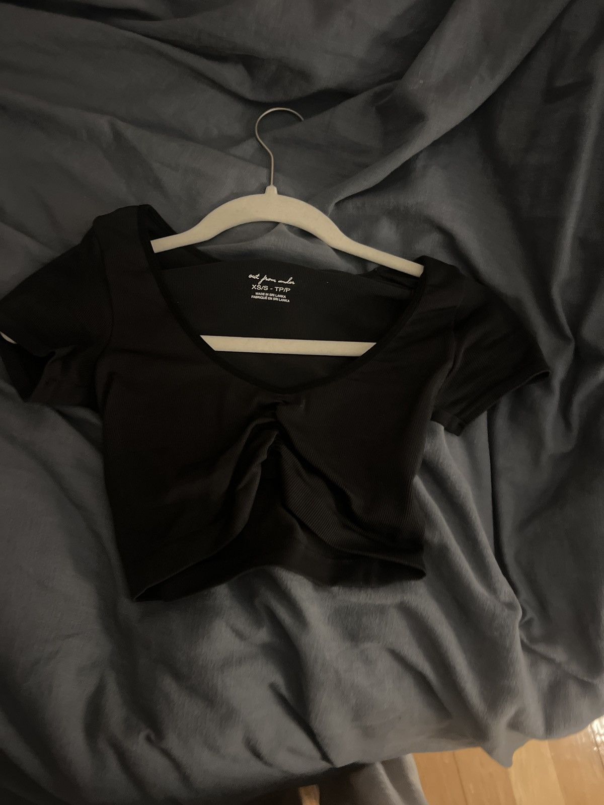 Urban Outfitters Black Scrunched Urban Crop Top Size XS / US 0-2 / IT 36-38 - 1 Preview