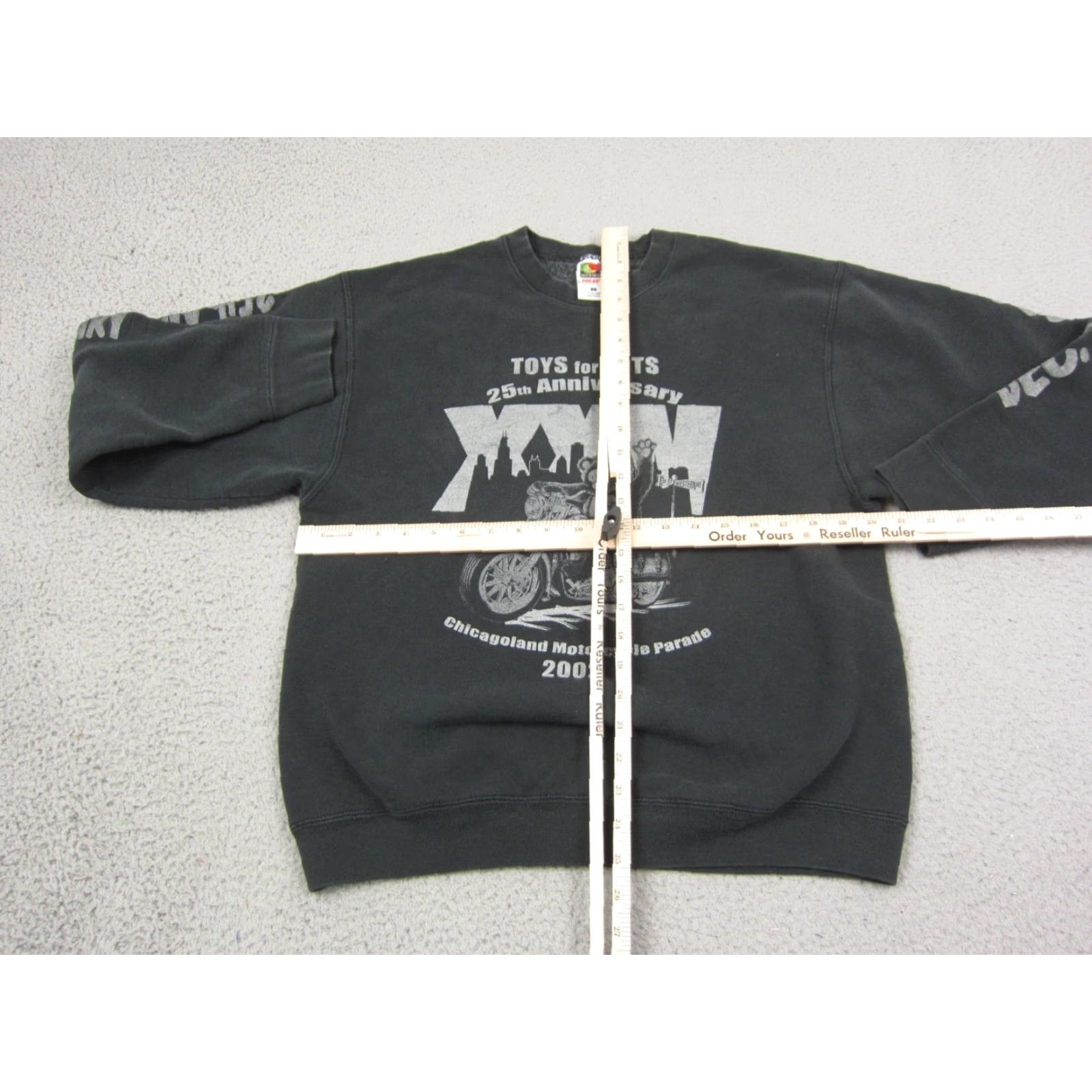 Fruit Of The Loom VINTAGE Fruit of the Loom Sweatshirt Mens L Black 90s Parade Y2K Biker Bears Motor Shirt Pullover Crew Neck Cotton Polyester Fleece All Seasons Size US L / EU 52-54 / 3 - 6 Thumbnail