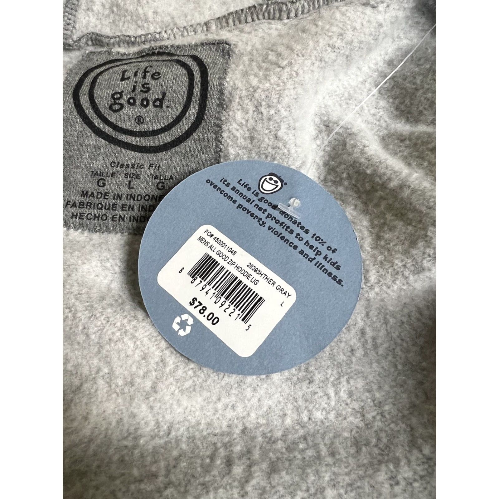 Life is Good Life is Good Hoodie Gray M Full Zip Cotton Blend Mens NWT Spell Out L Patch Size US M / EU 48-50 / 2 - 3 Thumbnail