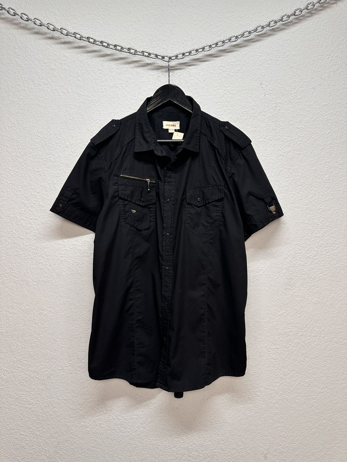 Diesel Vintage Metal Diesel Shirt Black Faded Junya Watanabe Y2K Size US L / EU 52-54 / 3 - 2 Thumbnail