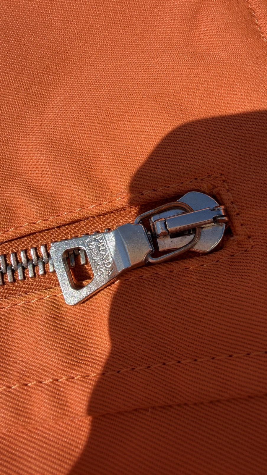 Prada SS2002 Prada Orange Nylon Biker Jacket Size US XS / EU 42 / 0 - 4 Thumbnail