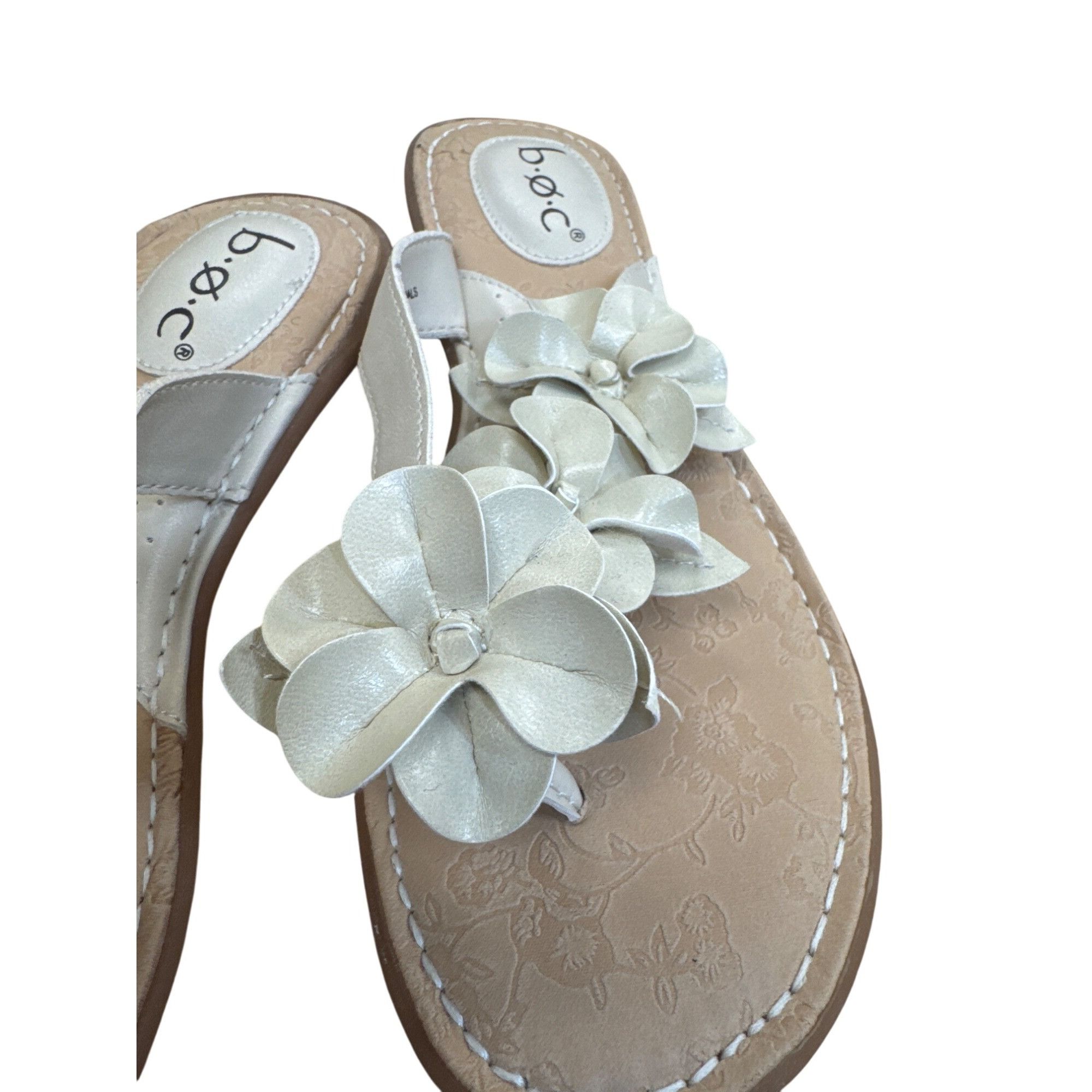 Born B.O.C Womens Light Green & Tan Floral Slip-On Sandals Size 8 Size US 8 / IT 38 - 3 Thumbnail