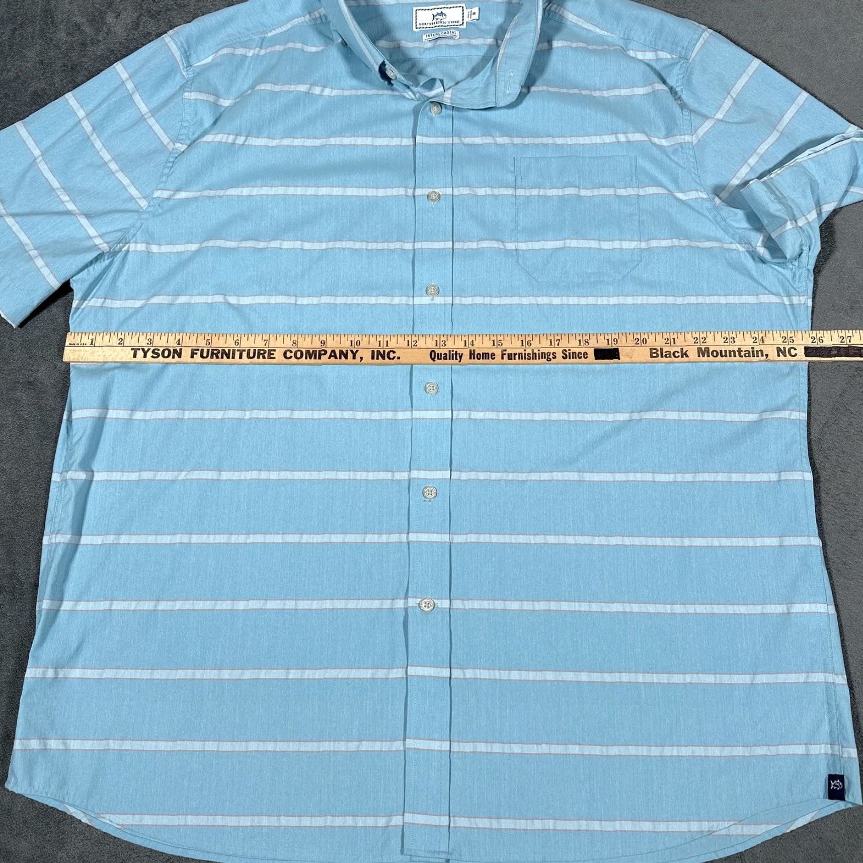 Southern Tide Southern Tide Shirt 2XL Blue Intercoastal Short Sleeve Button Down Striped Mens Size US XXL / EU 58 / 5 - 4 Thumbnail