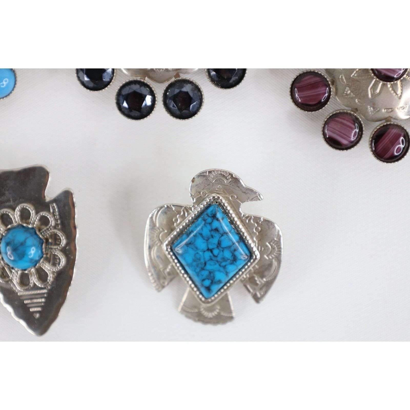 Vintage Vintage 70s 80s Lot of 5 Steel Beaded Glass Brooches Size ONE SIZE - 5 Thumbnail