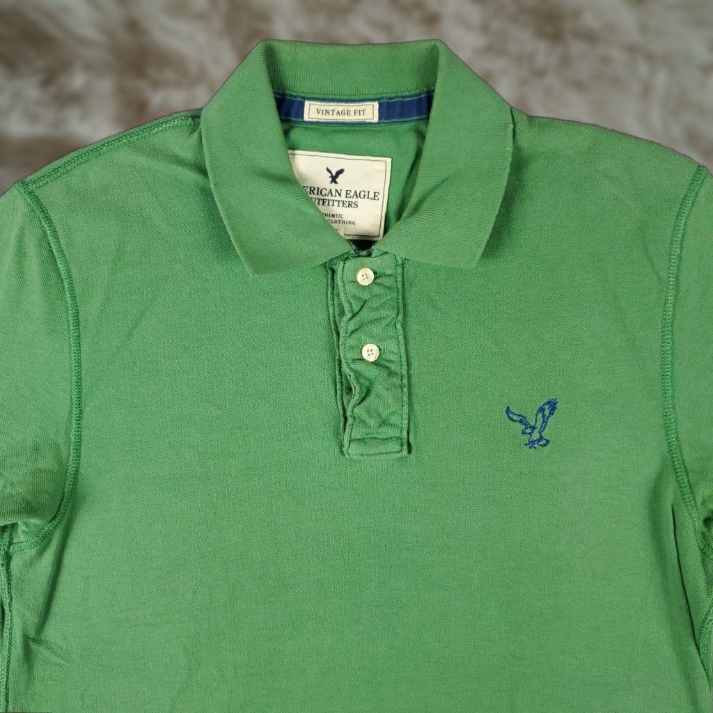 American Eagle Outfitters VINTAGE American Eagle Outfitters Polo Shirt Mens Medium Green Polo Adult M Green Casual Short Sleeve Shirt Mens Size US M / EU 48-50 / 2 - 1 Thumbnail