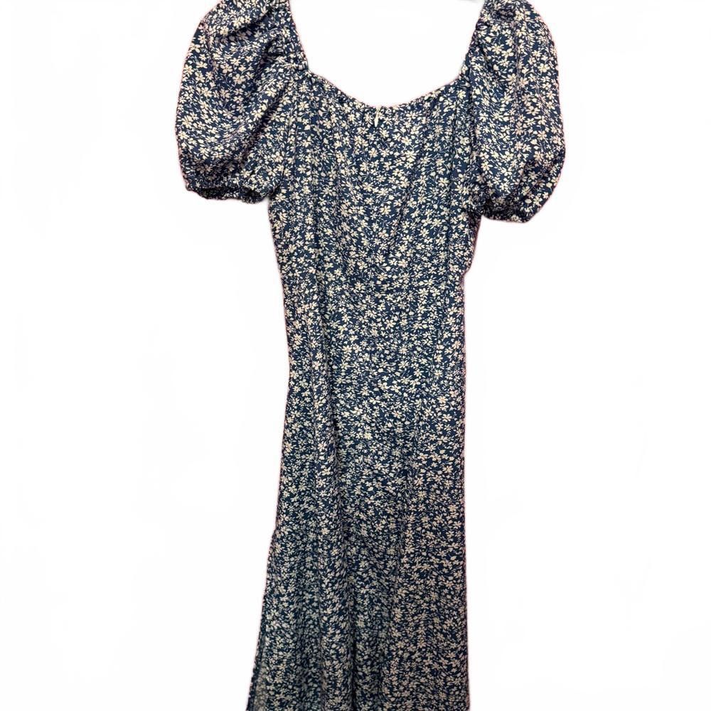 Designer Charming Floral Puff Sleeve Maxi Dress Size S / US 4 / IT 40 - 2 Thumbnail