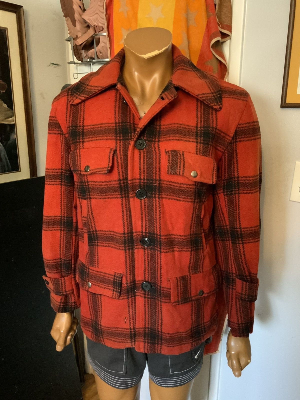 Vintage Vintage 40s 50s Buffalo Plaid Wool Mackinaw Jacket Coat Size US S / EU 44-46 / 1 - 15 Thumbnail