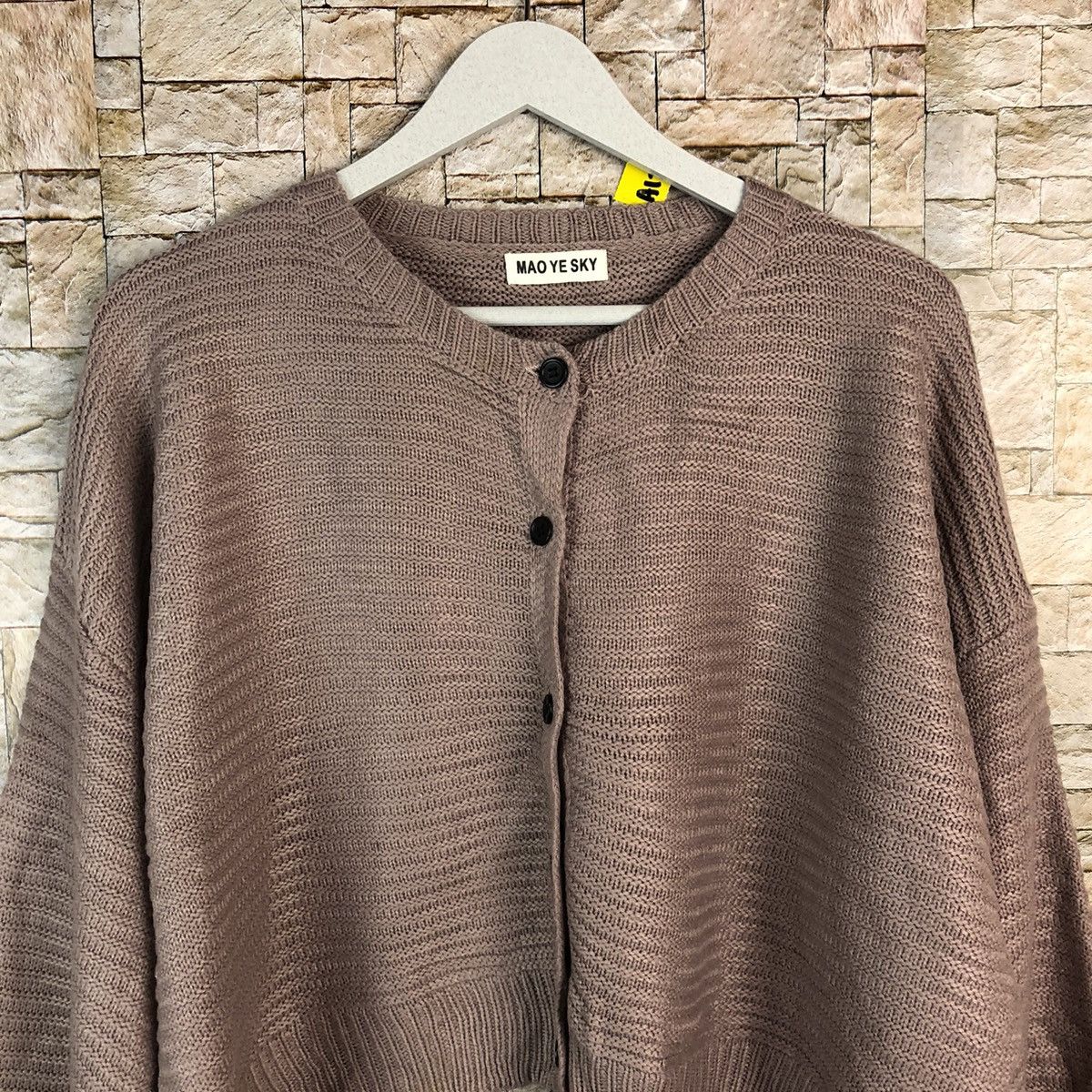 Japanese Brand Maoyesky Purple Patterned Cardigans Knitwear crop top #A1211 Size L / US 10 / IT 46 - 5 Thumbnail