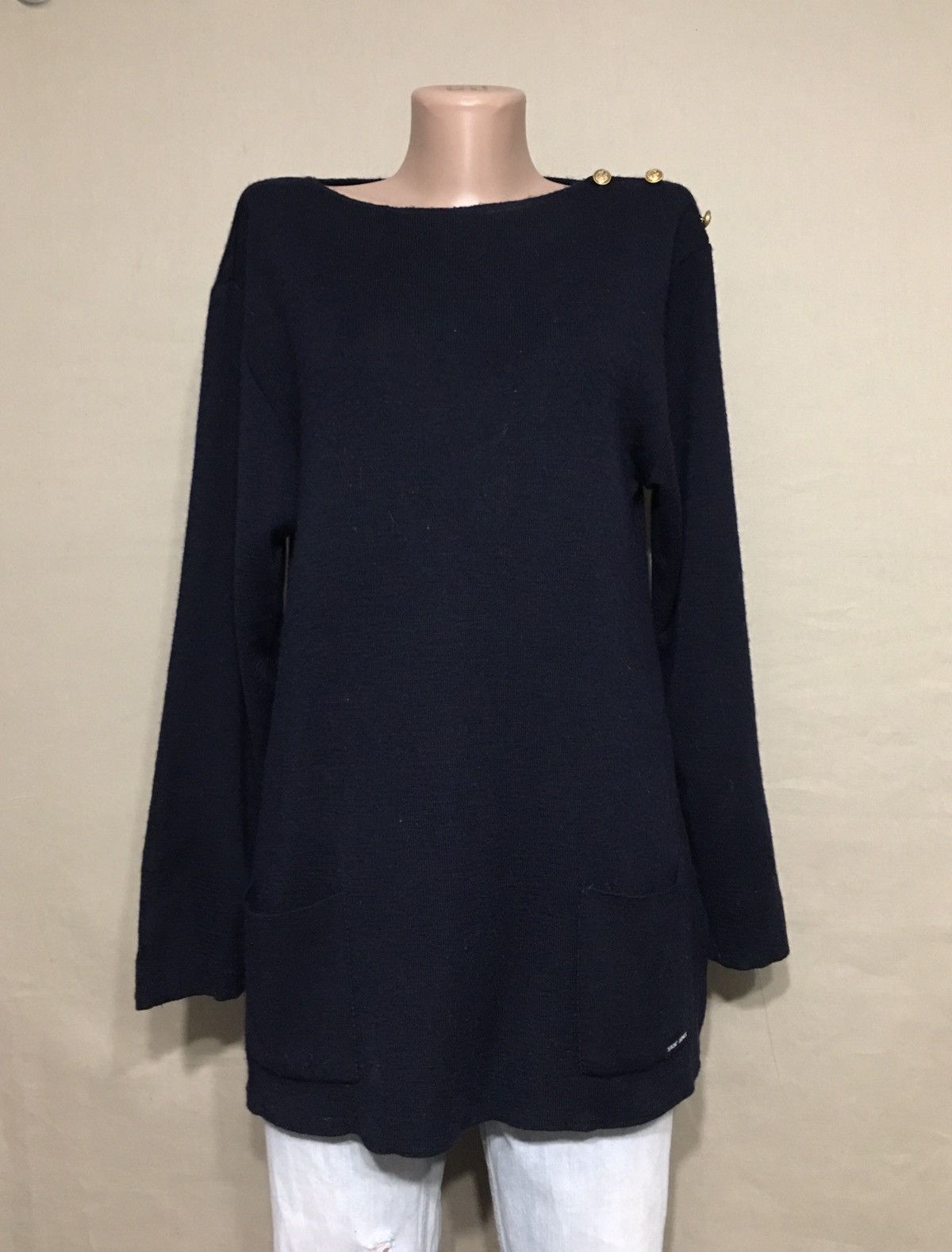 Saint James Saint James France Dark Navy Blue Wool Sweater Size L / US 10 / IT 46 - 1 Thumbnail