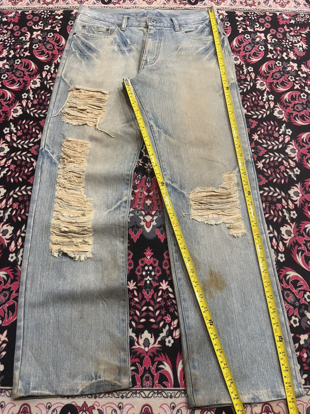 Japanese Brand Japanese Brand Blue Faded Whisker Washed Distressed Jeans Size US 32 / EU 48 - 10 Thumbnail