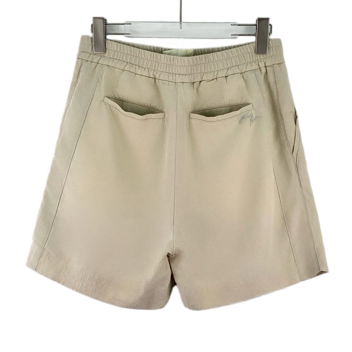 Fendi Fendi Khaki Linen Elastic Waist Casual Shorts K26WX Size 27" / US 4 / IT 40 - 2 Thumbnail