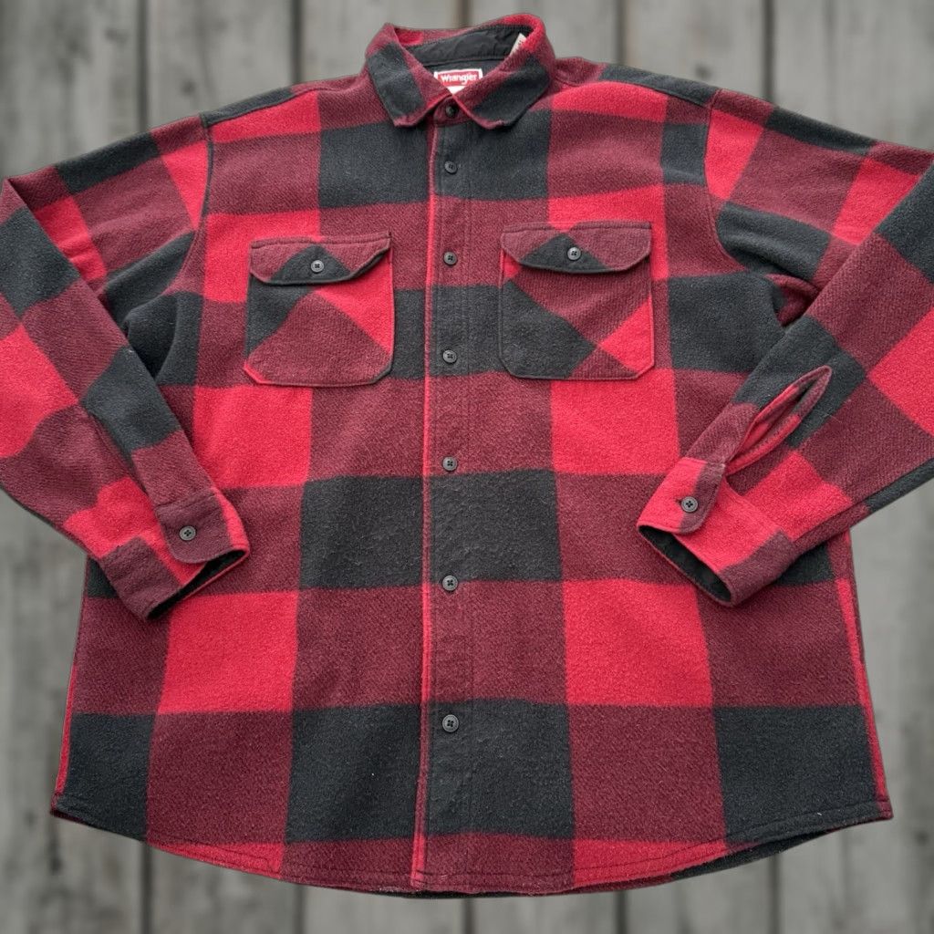 Wrangler Wrangler Fleece Shirt Mens L Red Buffalo Plaid Long Sleeve Button Up Everyday Casual Western Size US L / EU 52-54 / 3 - 1 Thumbnail