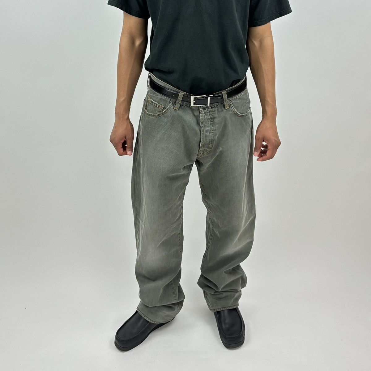 Hugo Boss × Japanese Brand × Vintage vintage Y2K HUGO BOSS Wide Leg Bootcut Fade Wash Denim jeans Size US 35 - 3 Thumbnail