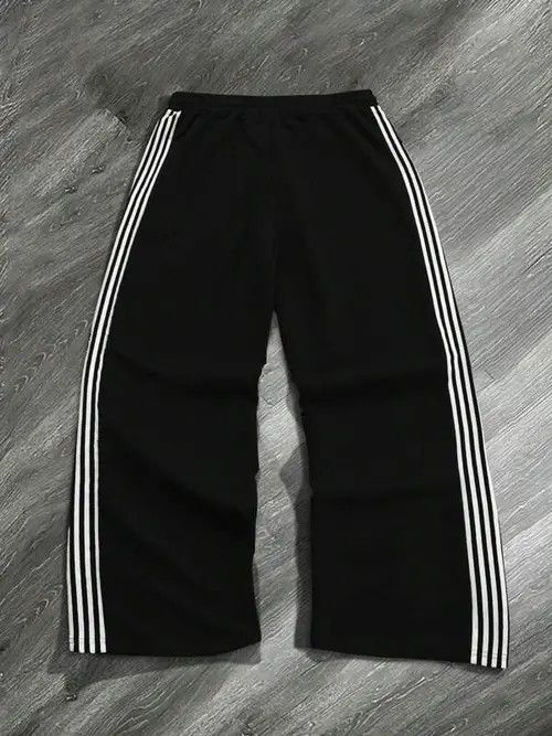 Japanese Brand × Vintage Black Stripe loose fit sweatpants baggy Size US 32 / EU 48 - 3 Thumbnail