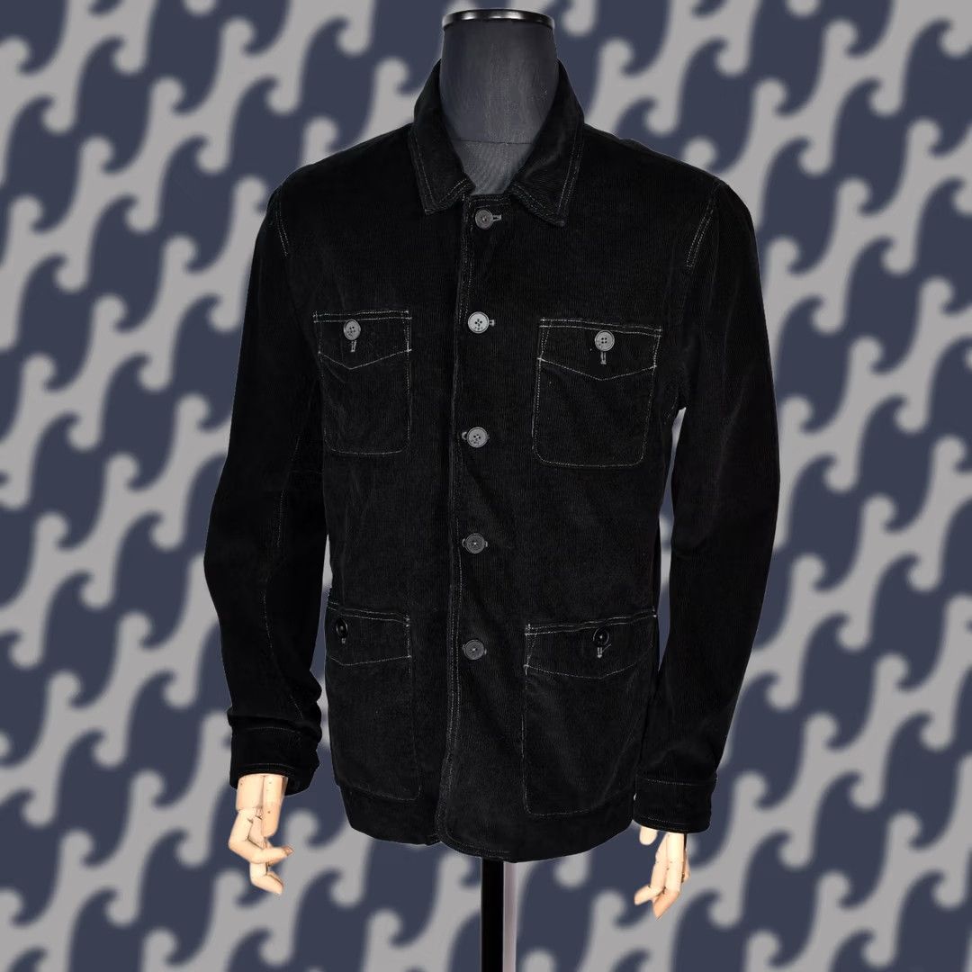 John Varvatos John Varvatos USA Men's Field Corduroy Chore Jacket 2XL Black Cotton Regular Jacket Mens Size US XXL / EU 58 / 5 - 1 Thumbnail