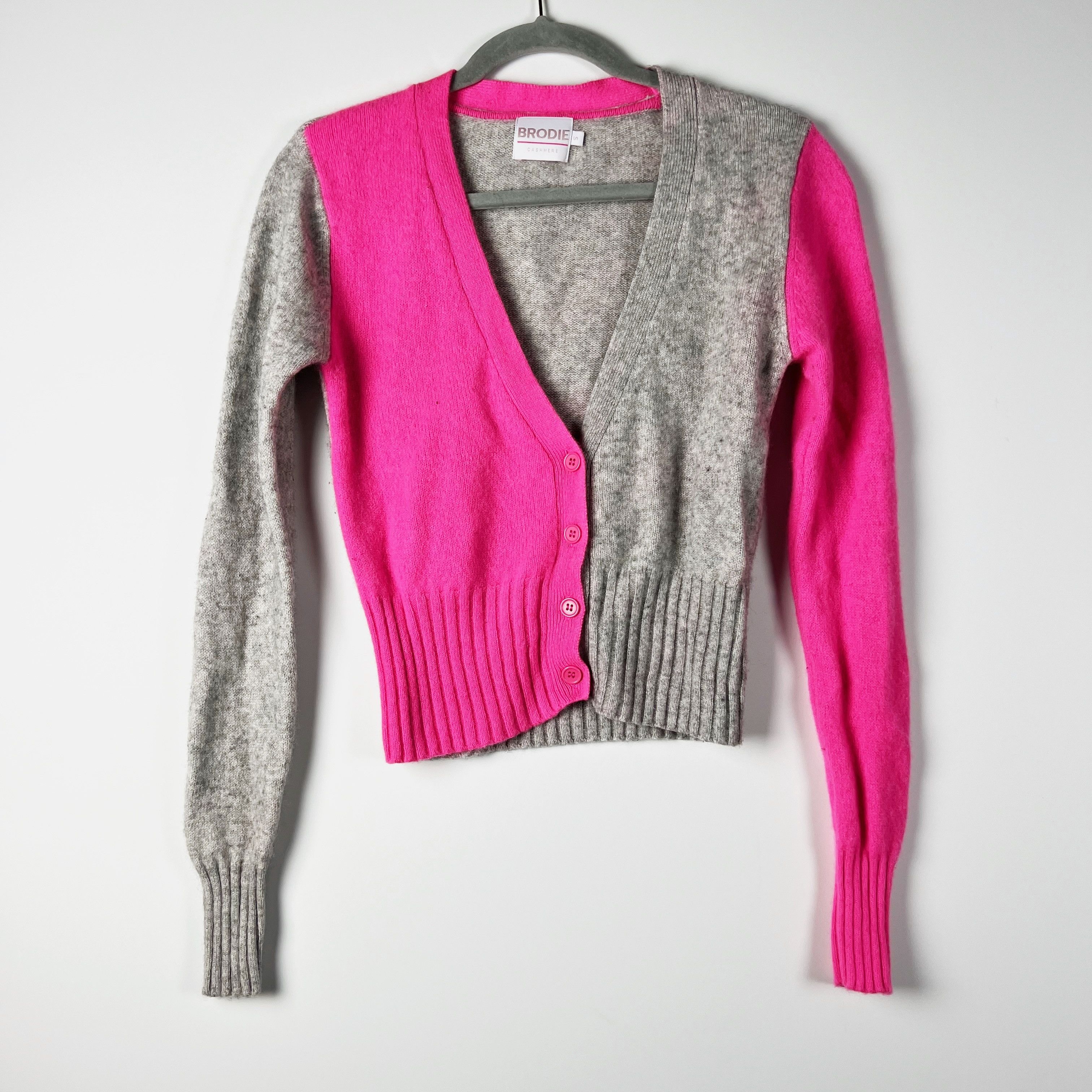 image of Brodie Cashmere Brodie 100% Cashmere Knit Stretch Pink Gray in Grey, Women's (Size Small)
