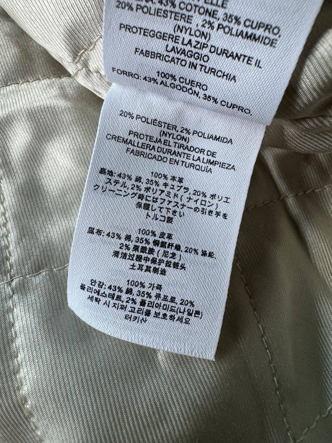 Dries Van Noten AW22 Lanvers Back zipped Leather Bomber Jacket Ecru MA-1 Size US L / EU 52-54 / 3 - 11 Thumbnail