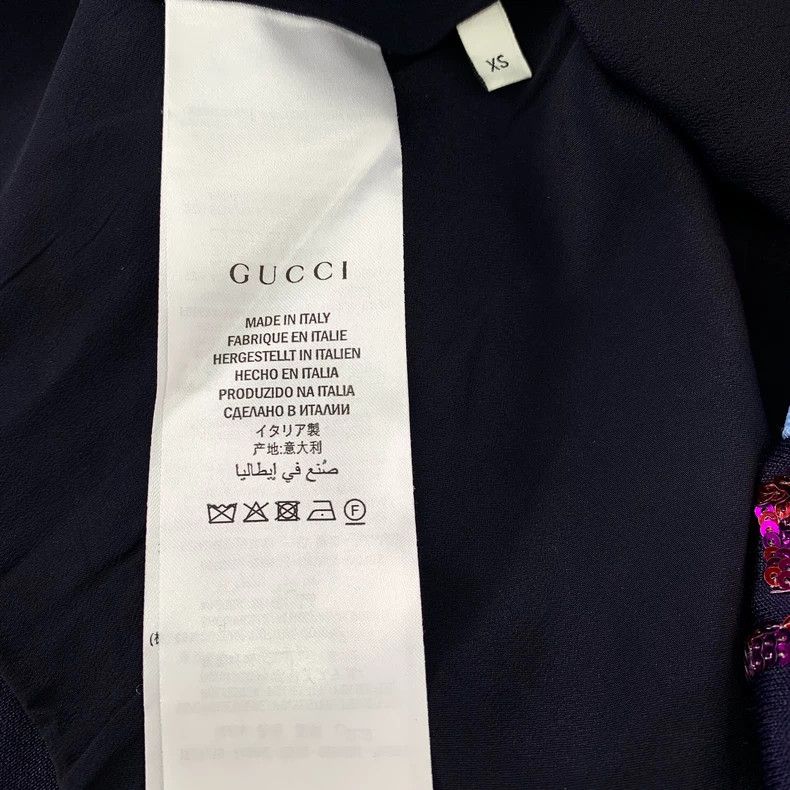 Gucci Gucci Size XS Blue logo sequin striped drawstring skirt Size 24" / US 00 / IT 34 - 6 Thumbnail