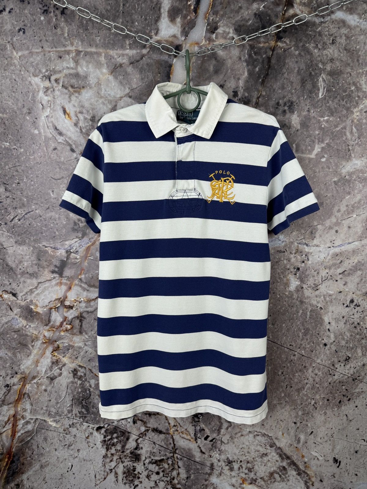 Ralph Lauren Men’s Polo Ralph Lauren Polo Shirt Striped White Blue Size M Size US M / EU 48-50 / 2 - 1 Thumbnail