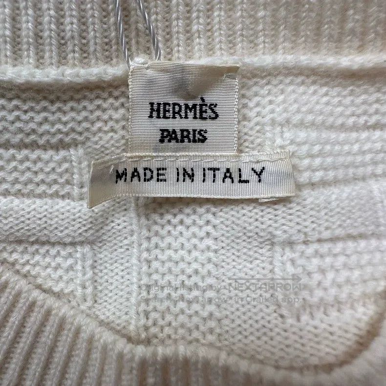 Hermes Hermes ivory H all-print wool knitted top Size XXS / US 00 / IT 34 - 3 Thumbnail