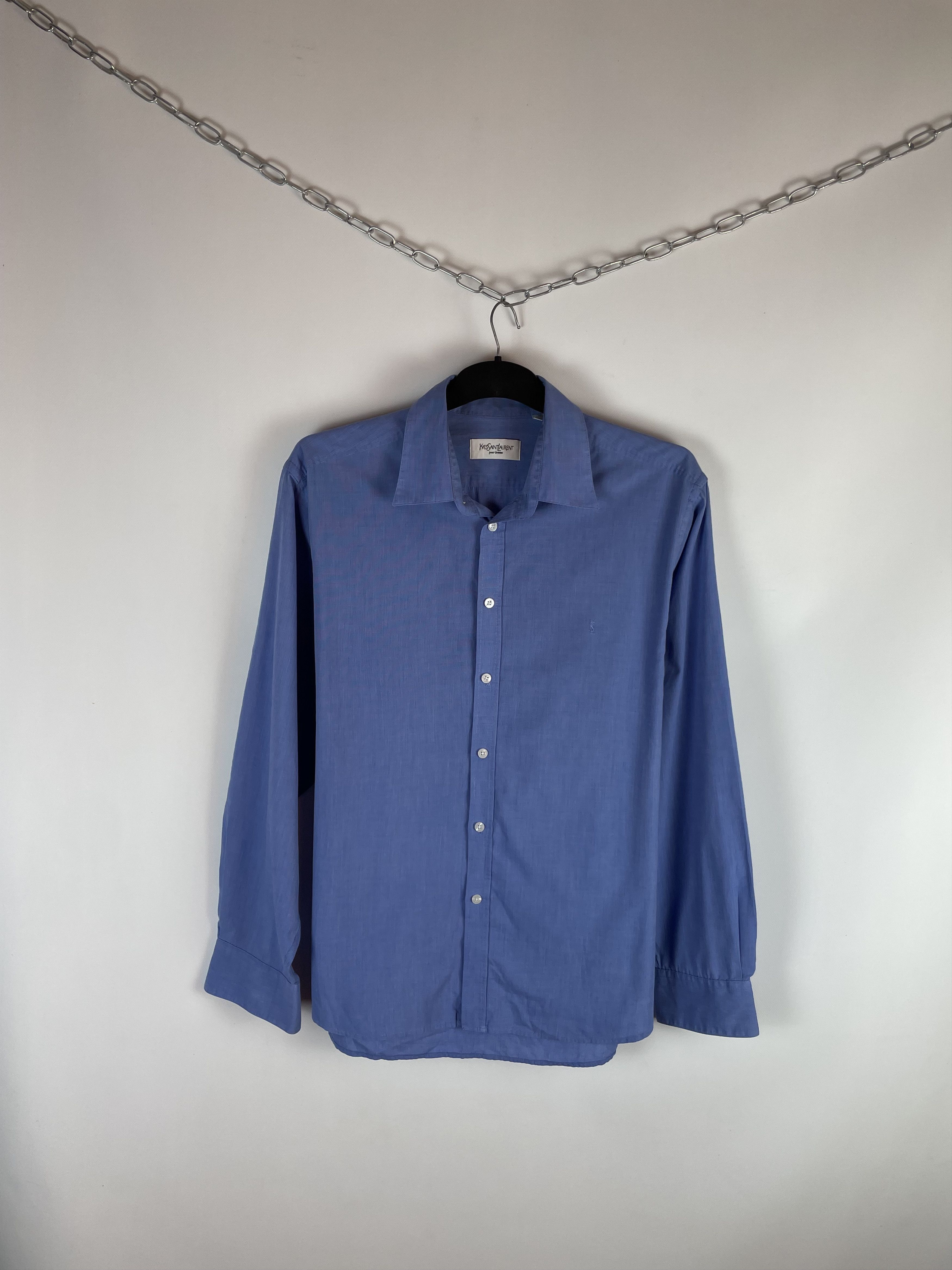 Vintage × Yves Saint Laurent Vintage YvesSaintLaurent Ysl Pour Homme Button Up Shirt Size US XL / EU 56 / 4 - 1 Thumbnail