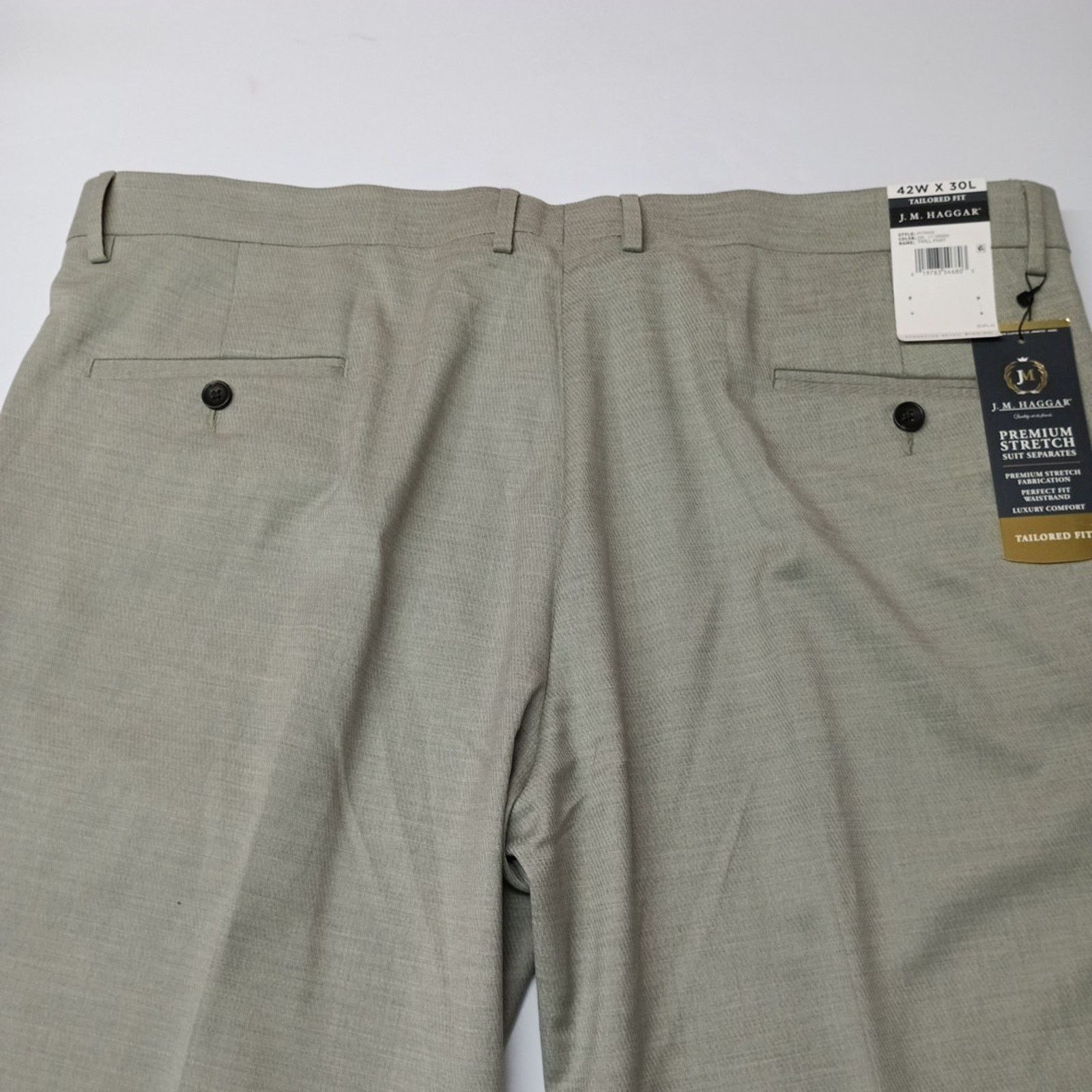 Haggar J.M. Haggar Twill Pants Men's Size 42x30 LT Green Tailor Fit Size US 42 / EU 58 - 7 Thumbnail