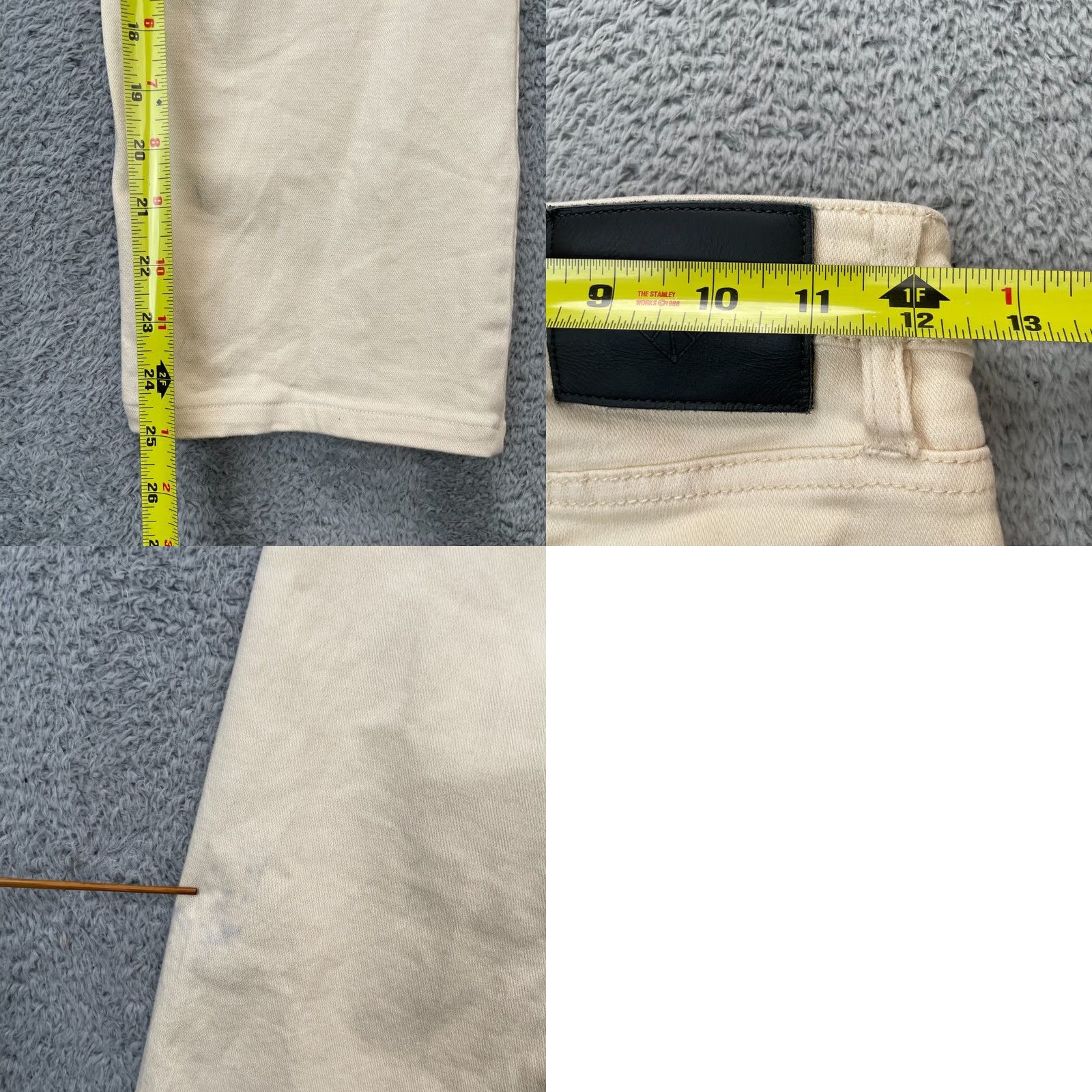Roark Roark Jeans Womens 25 Beige Straight Leg Denim Cotton Logo Regular Fit Size 42" / US 20 - 8 Thumbnail