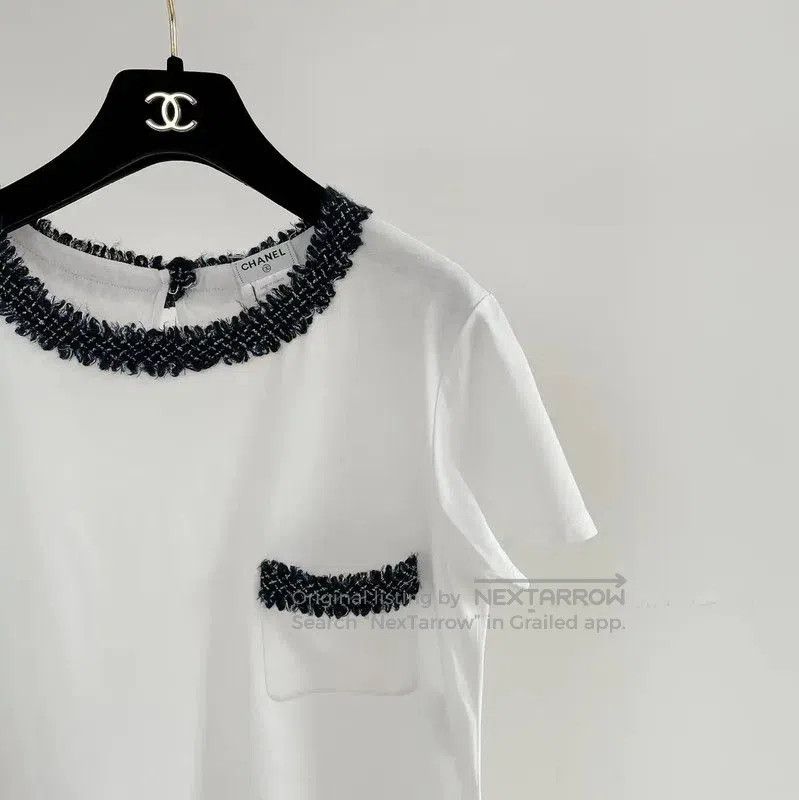 Chanel Chanel White Cotton Short Sleeve T-Shirt . Size XS / US 0-2 / IT 36-38 - 2 Thumbnail