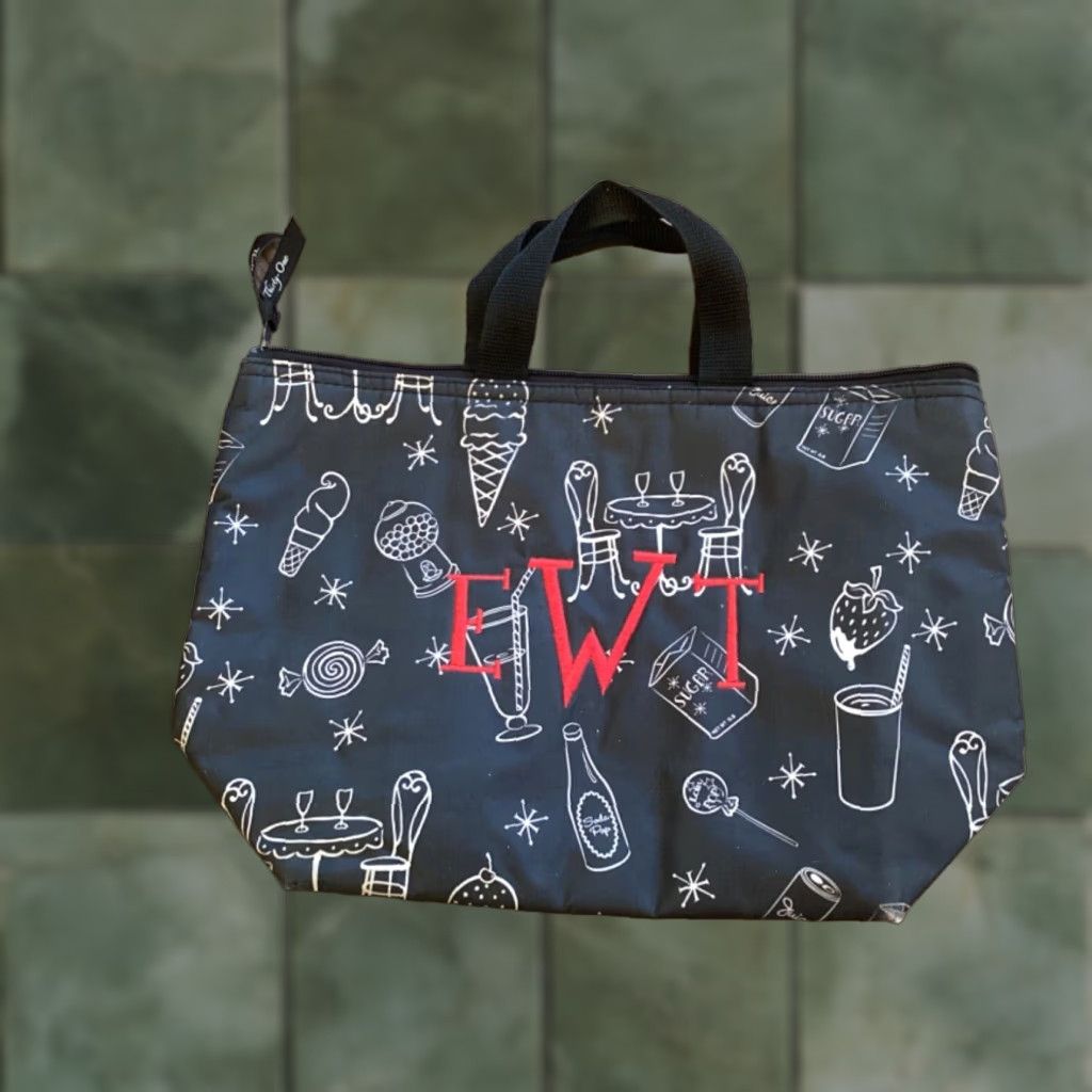 Vintage Thirty-One Insulated Thermal Tote Bag - Black & White Monogrammed in Red Size ONE SIZE - 1 Thumbnail