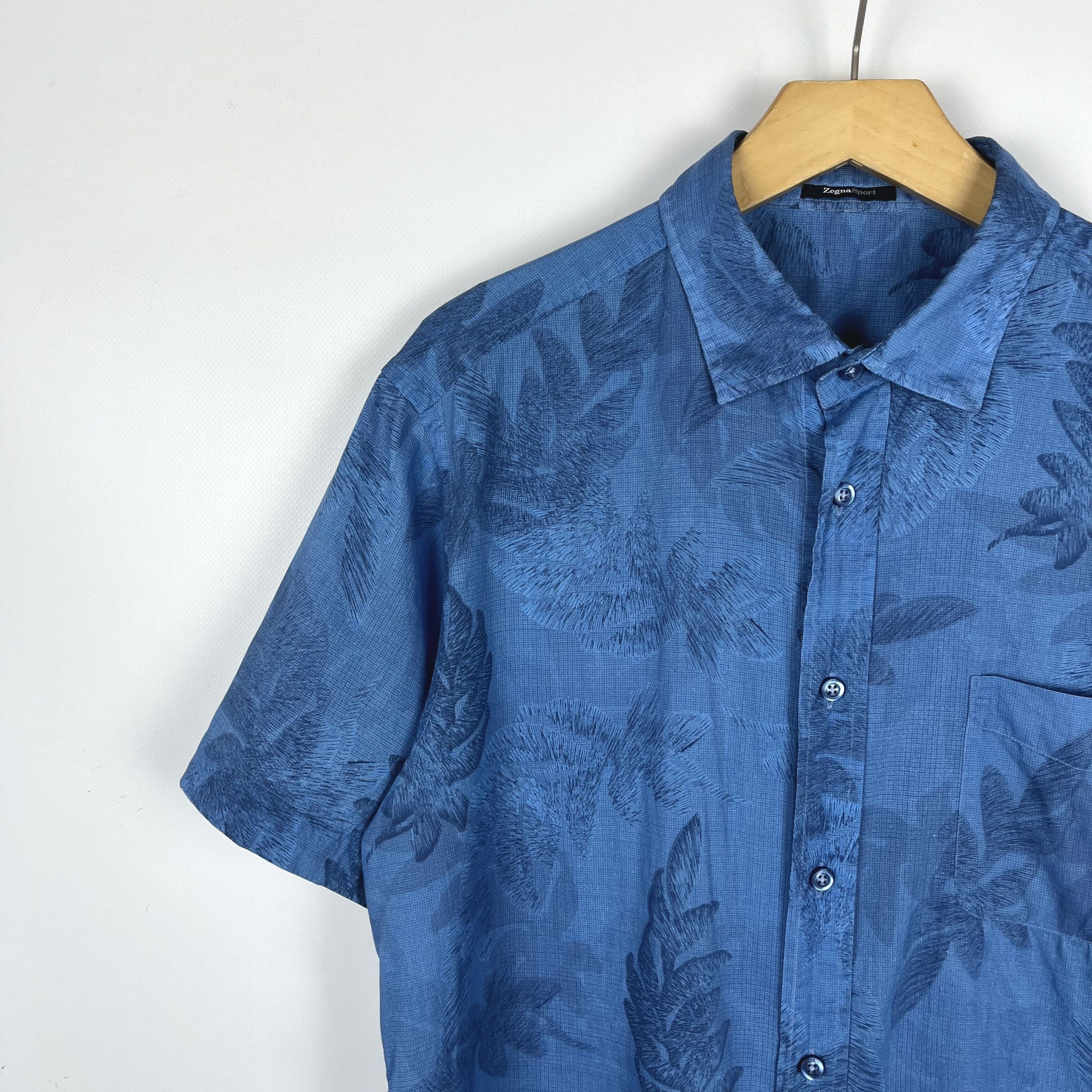 Ermenegildo Zegna Designer Ermenegildo Zegna Button Up Floral Pattern Shirt Size US M / EU 48-50 / 2 - 5 Thumbnail