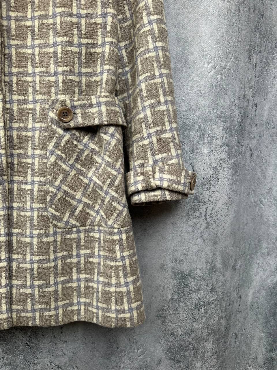 Reiss Reiss Coat 100% Wool Beige & White Geometric Lined Size S / US 4 / IT 40 - 9 Thumbnail