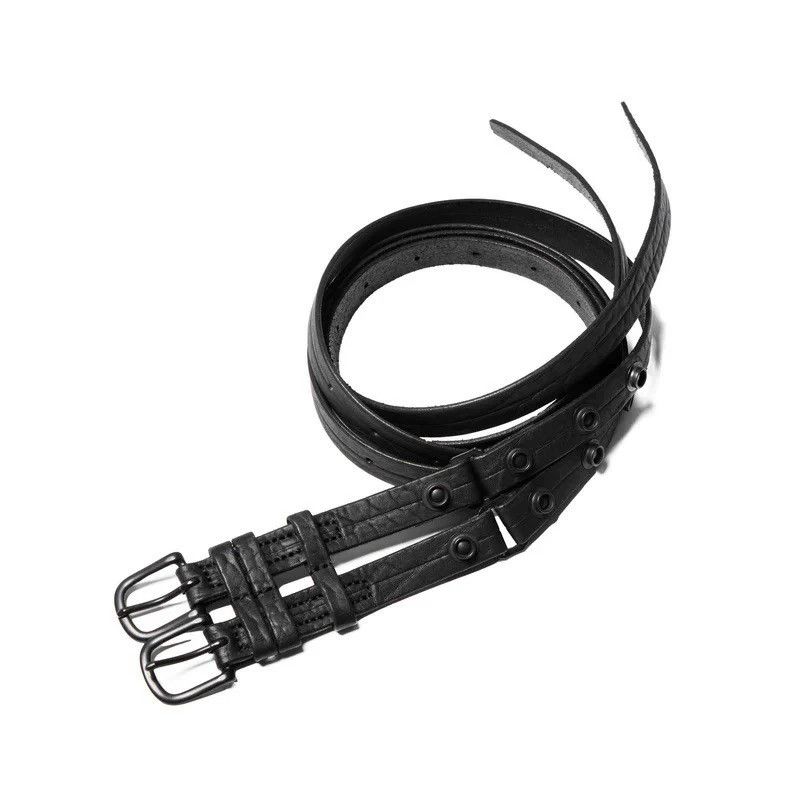 Julius Julius 7 Runway Black Double Strap Leather Belt OS Size ONE SIZE - 1 Thumbnail